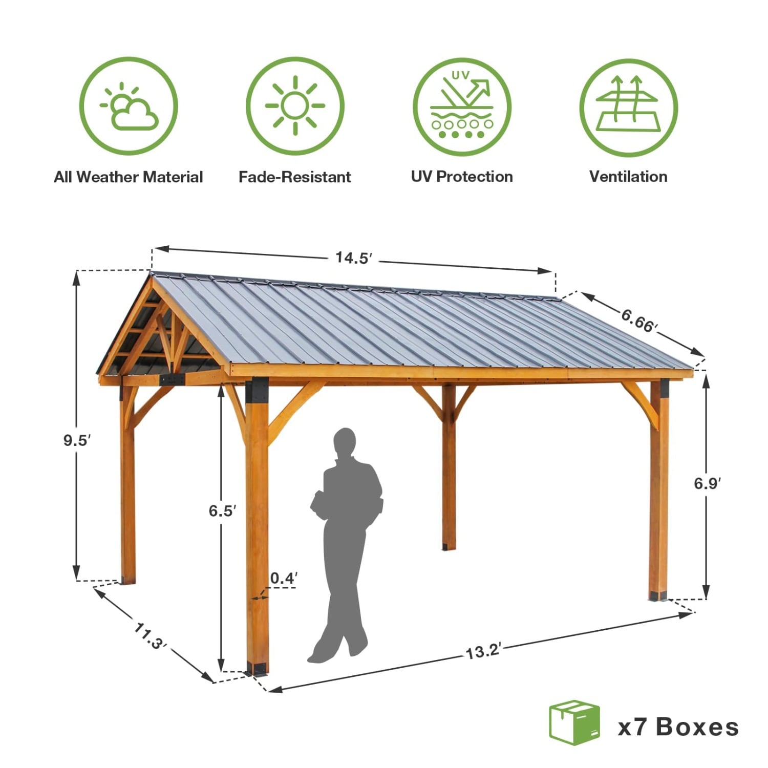 AECOJOY 16164BR-LS01 Wood-Resin-Gazebos - View #3