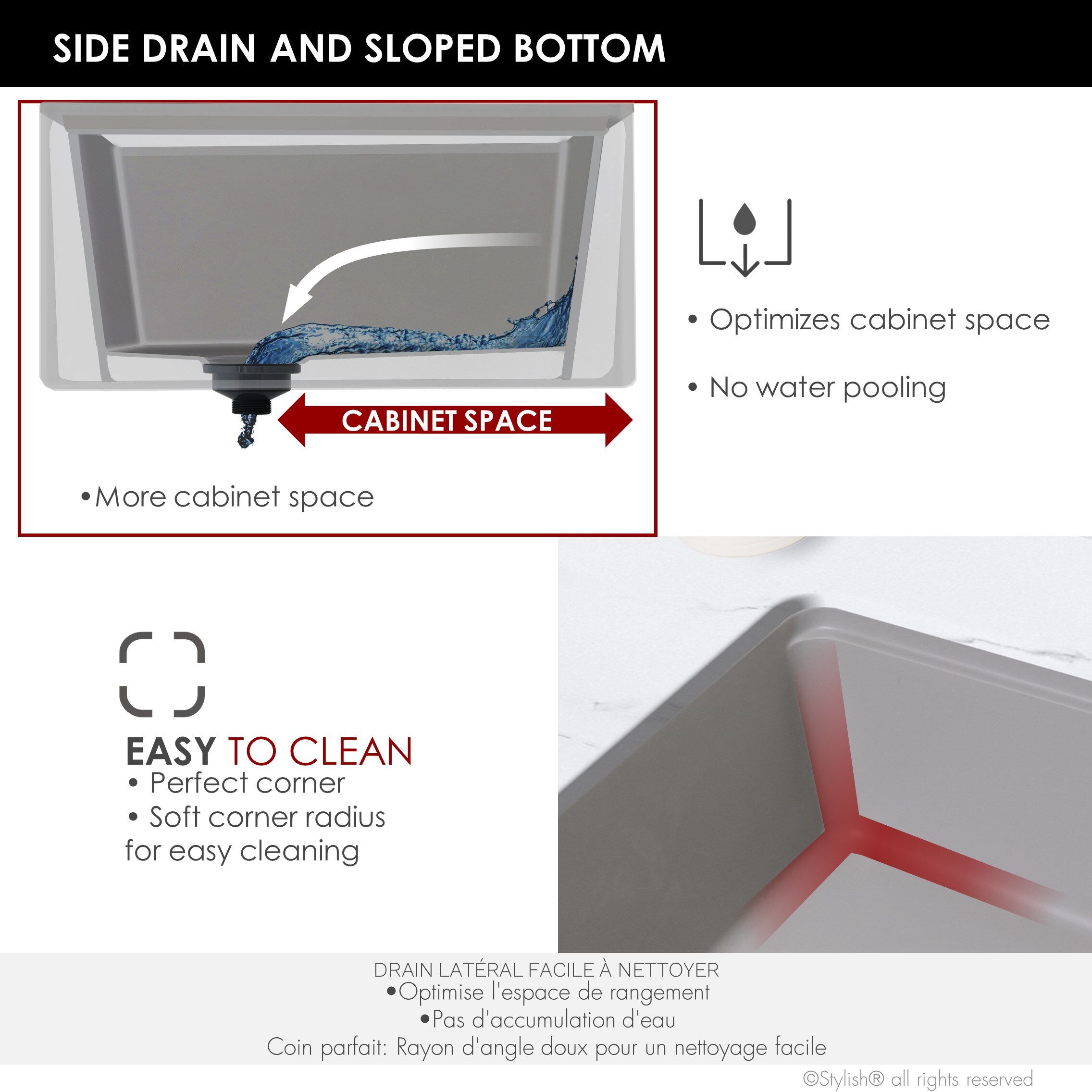 Stylish S-830WL Kitchen-Sinks - View #6