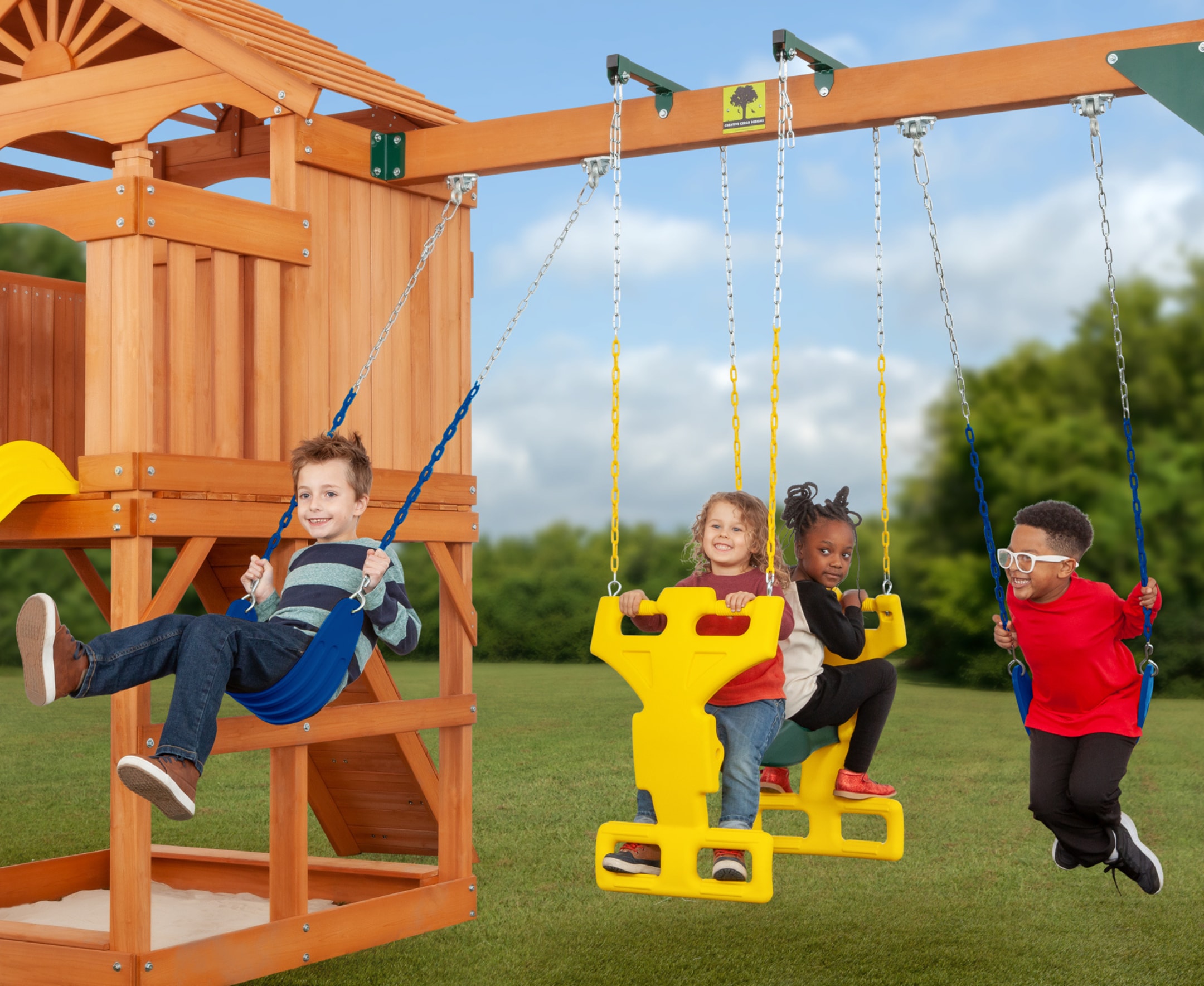 Creative Cedar Designs BP 018-GY Playset-Swings - View #6