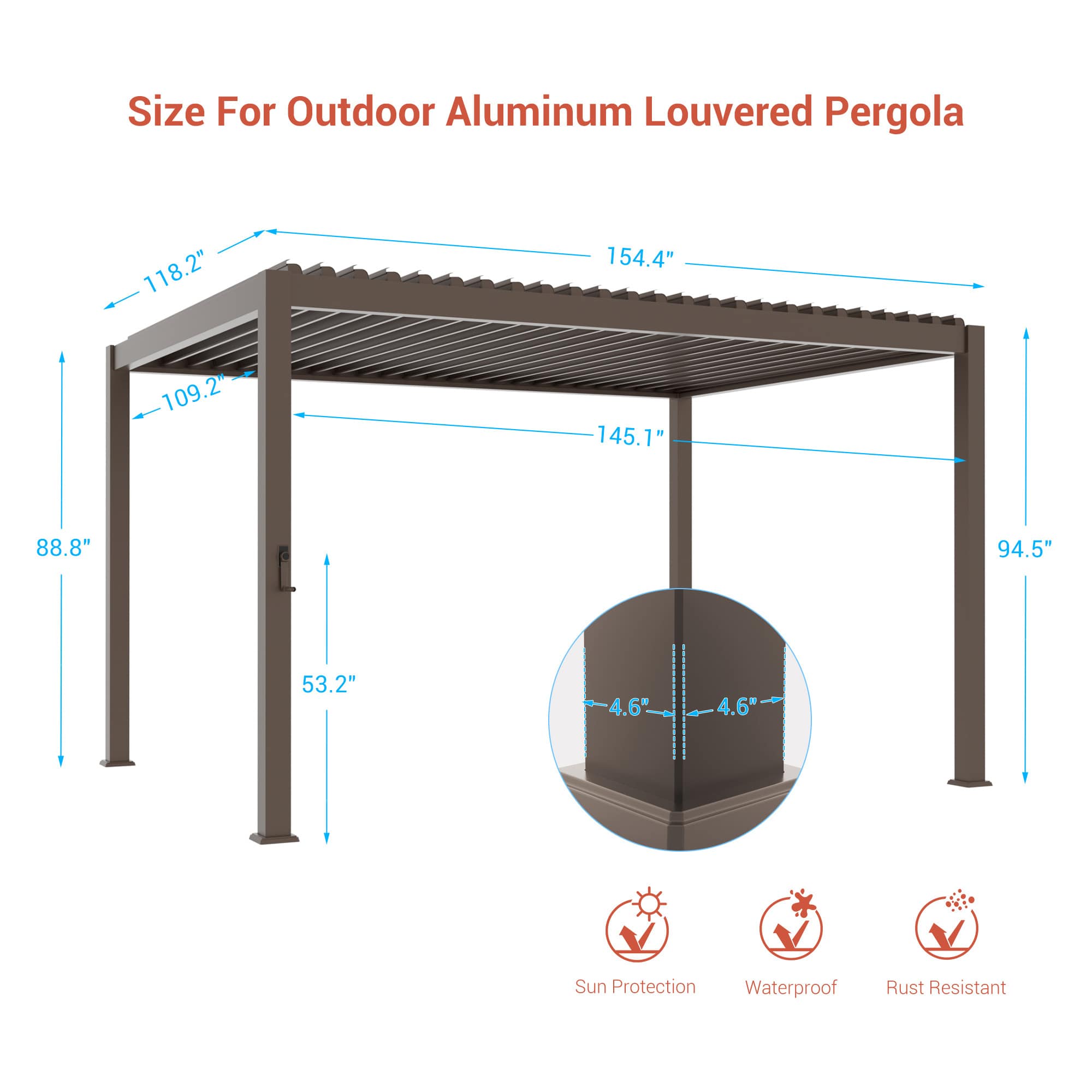 Aok Garden LWP-PQL-1013BN Pergolas-2 - View #2