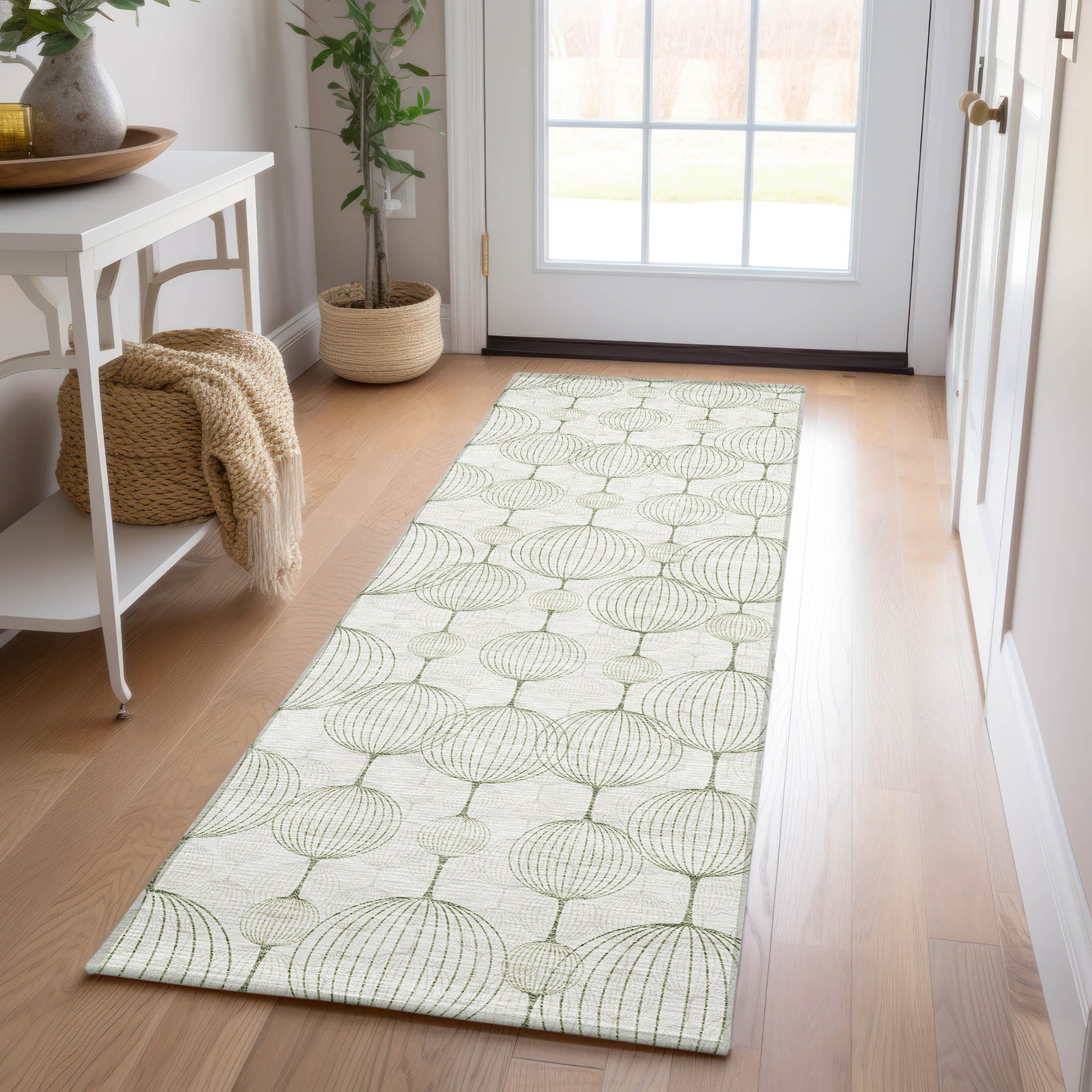 Addison Rugs ACN732GE2X8 Chantille ACN732GE 2 x 7 (ft) Polyester Green Rectangular Indoor/Outdoor Geometric Machine washable Area rug