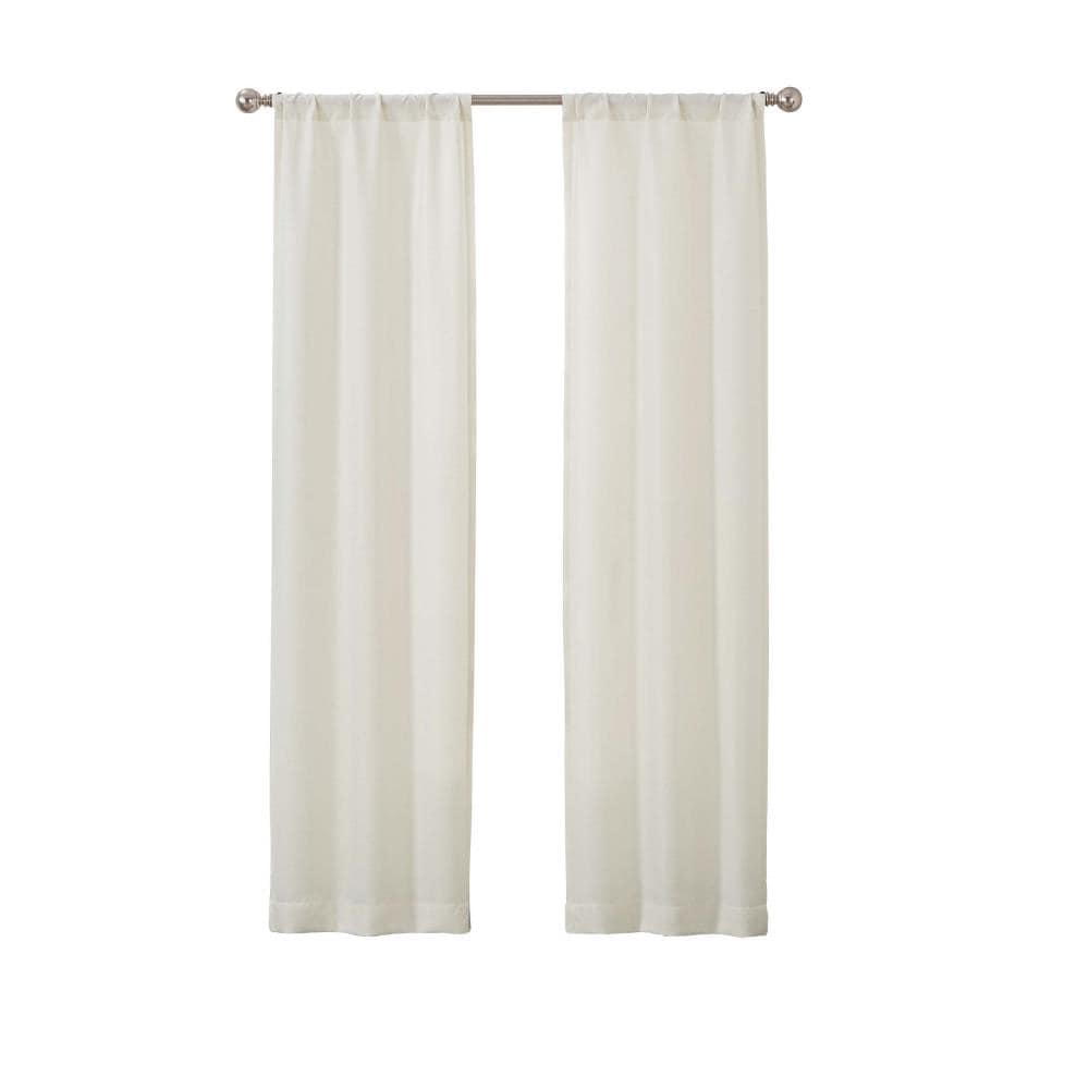 Pairs To Go 16433052063IVY 63-in Ivory Polyester Light Filtering Rod Pocket Curtain Panel Pair