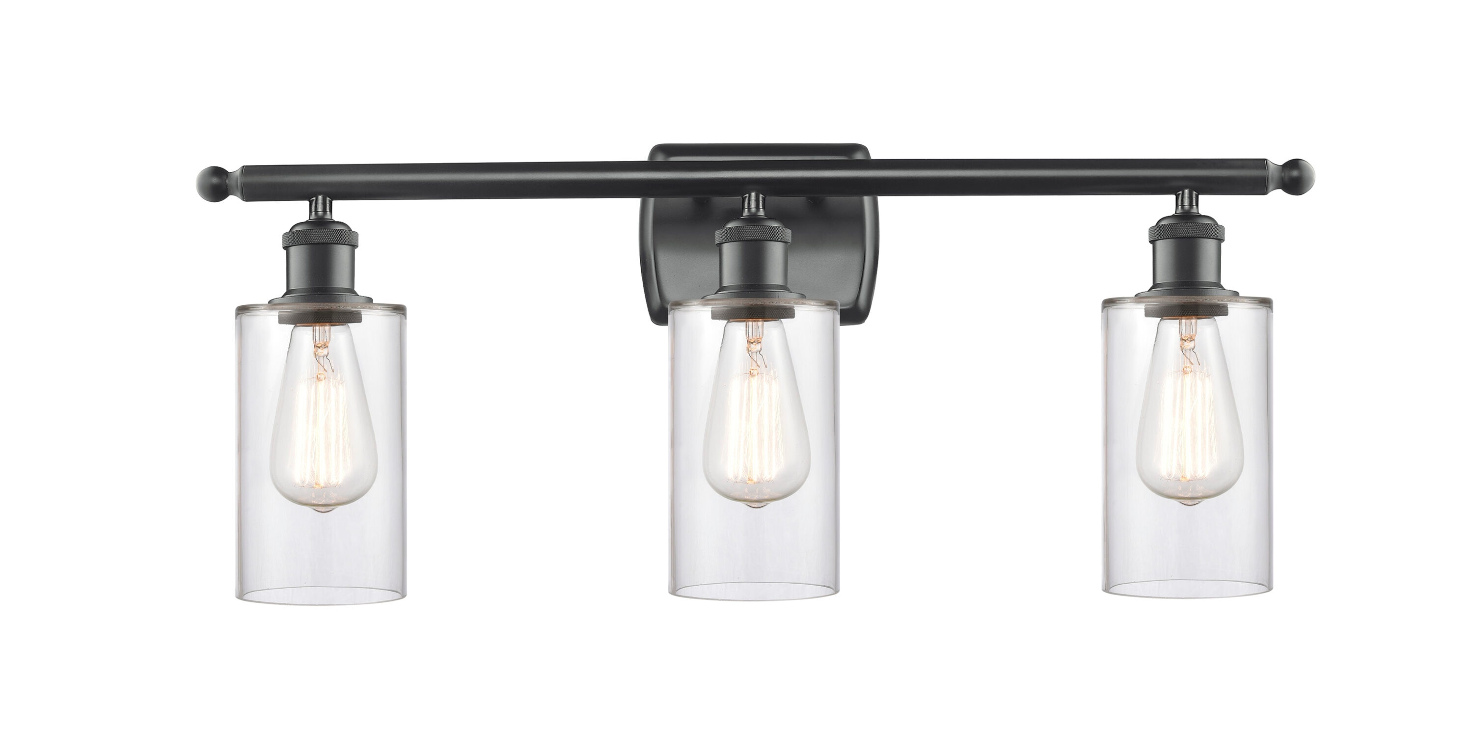 Innovations Lighting 516-3W-BK-G802 Clymer 26-in 3 -Light Matte Black Vintage Vanity light