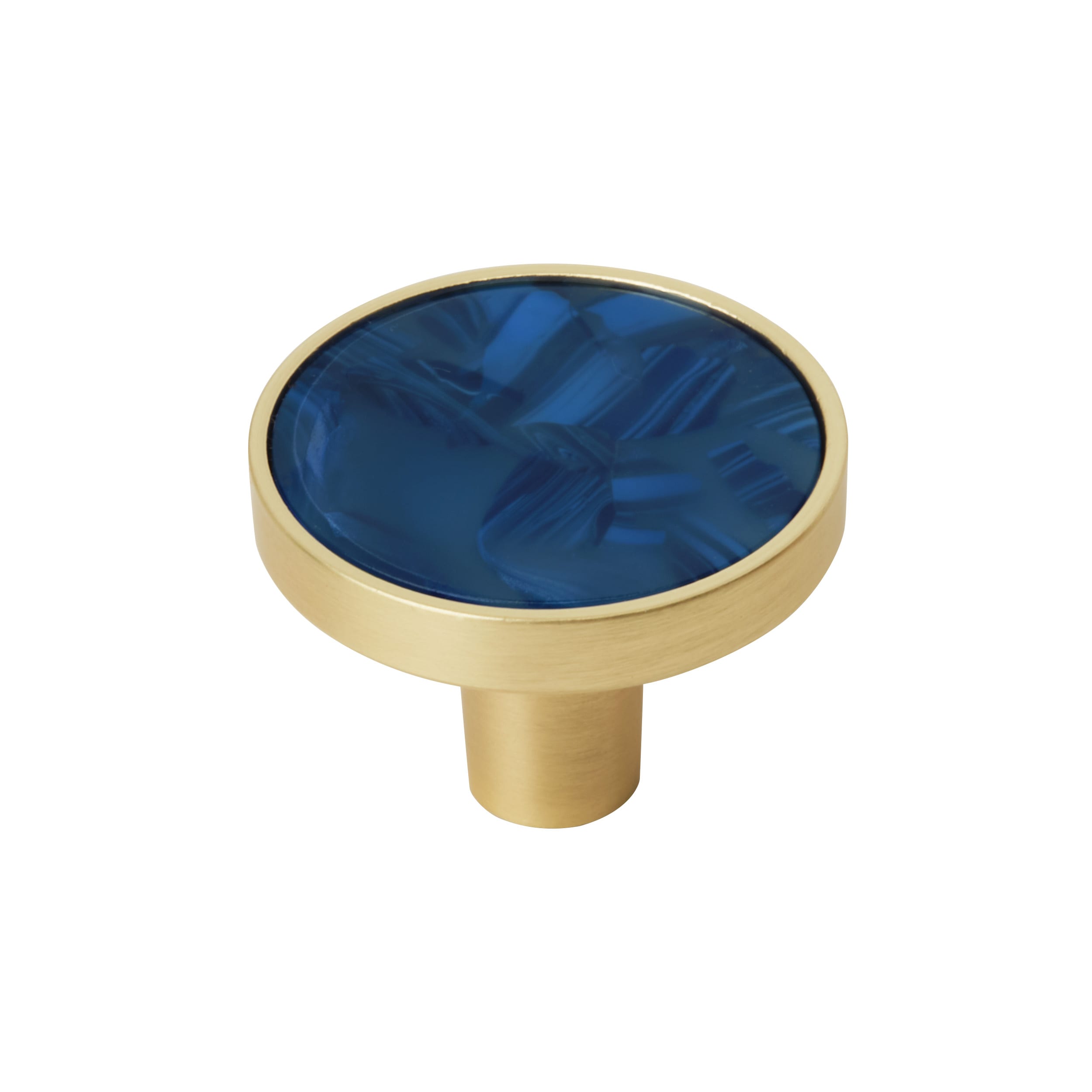 Amerock 2PK36971NVB Accents 1-1/4-in Gold and Navy Blue Round Contemporary Cabinet Knob 2 -Pack