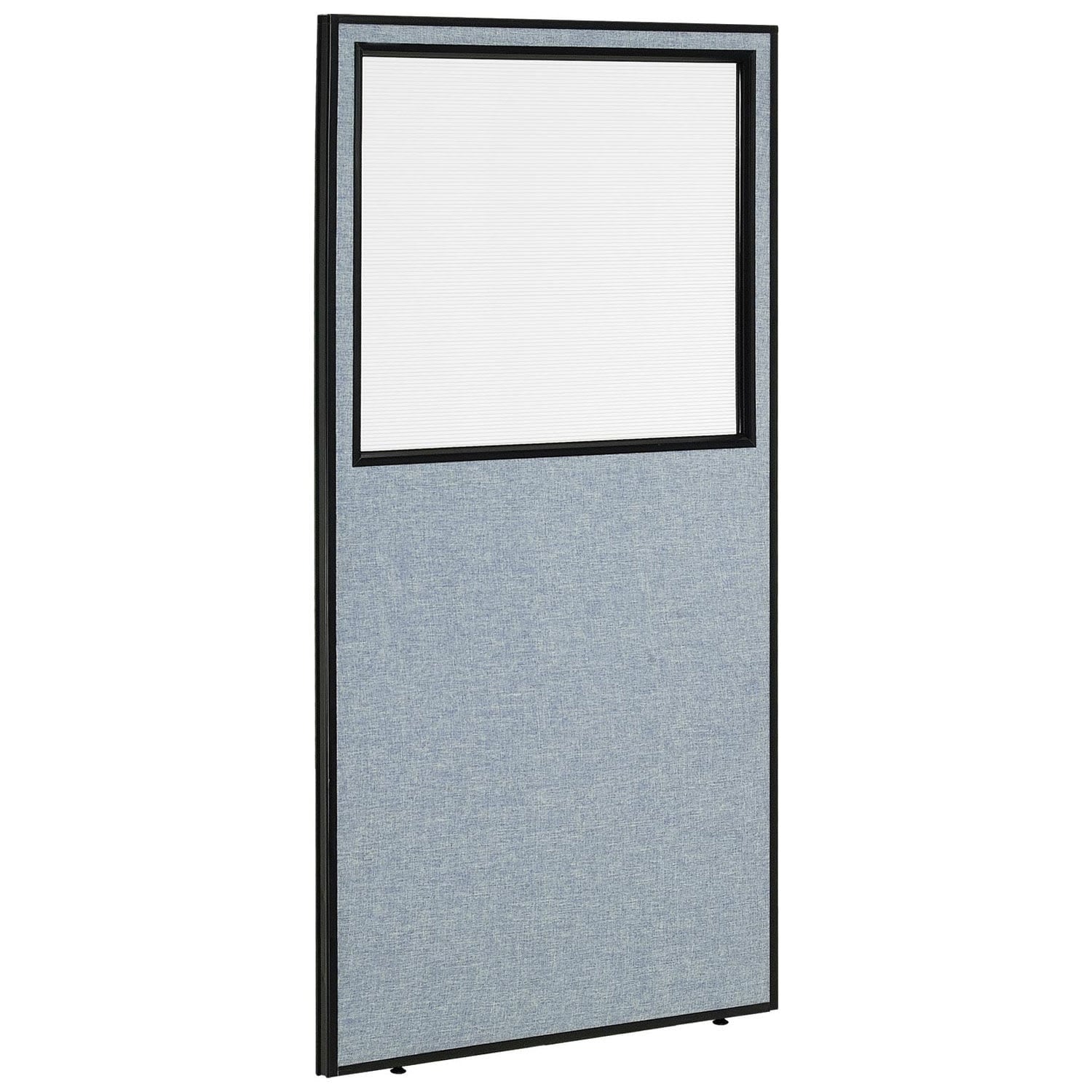 Global Industrial 694663WBL 36-14-inW x 72-inH Office Partition Panel with Partial Window Blue