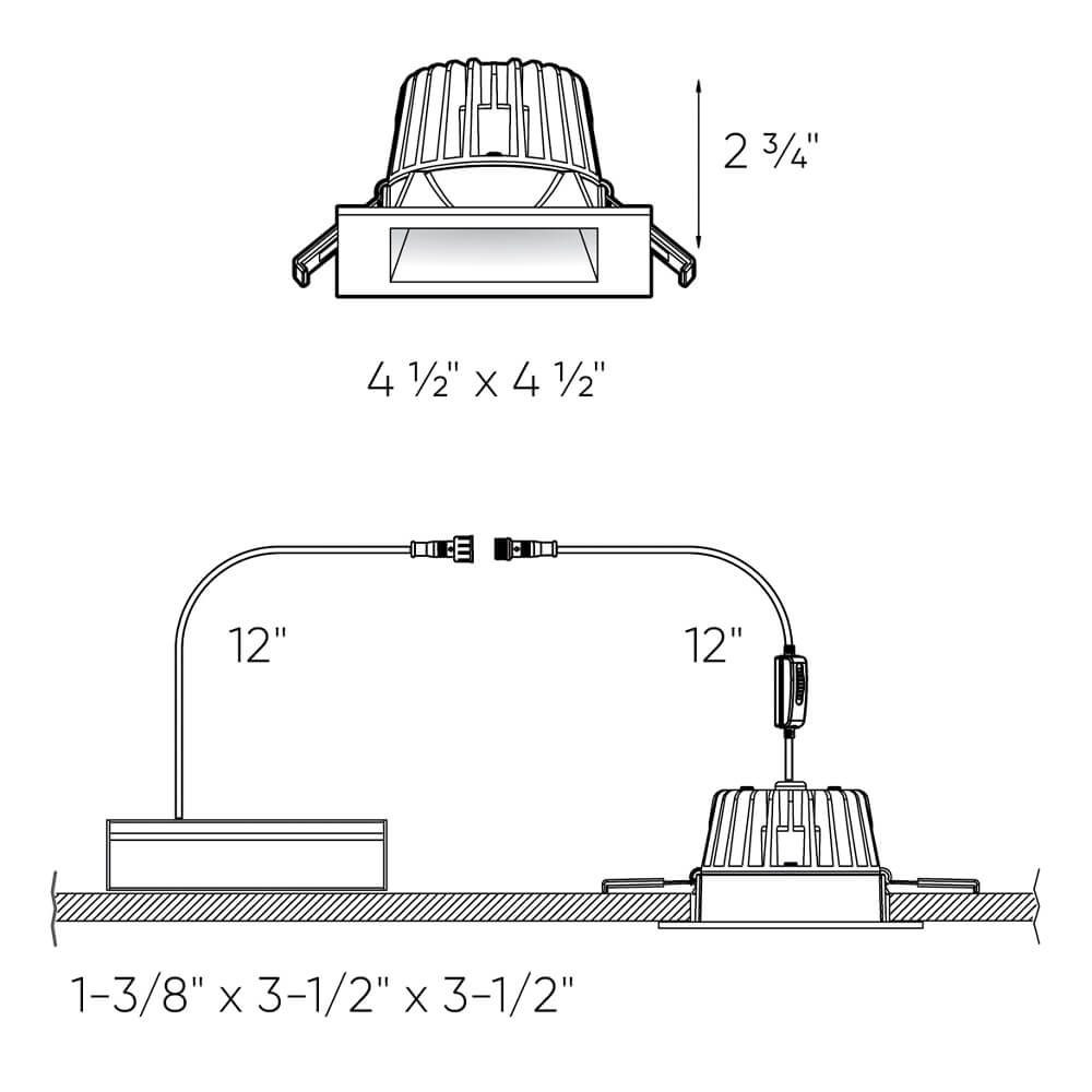 DALS Lighting Rgr Black 990-Lumen Switchable Square Dimmable LED ...