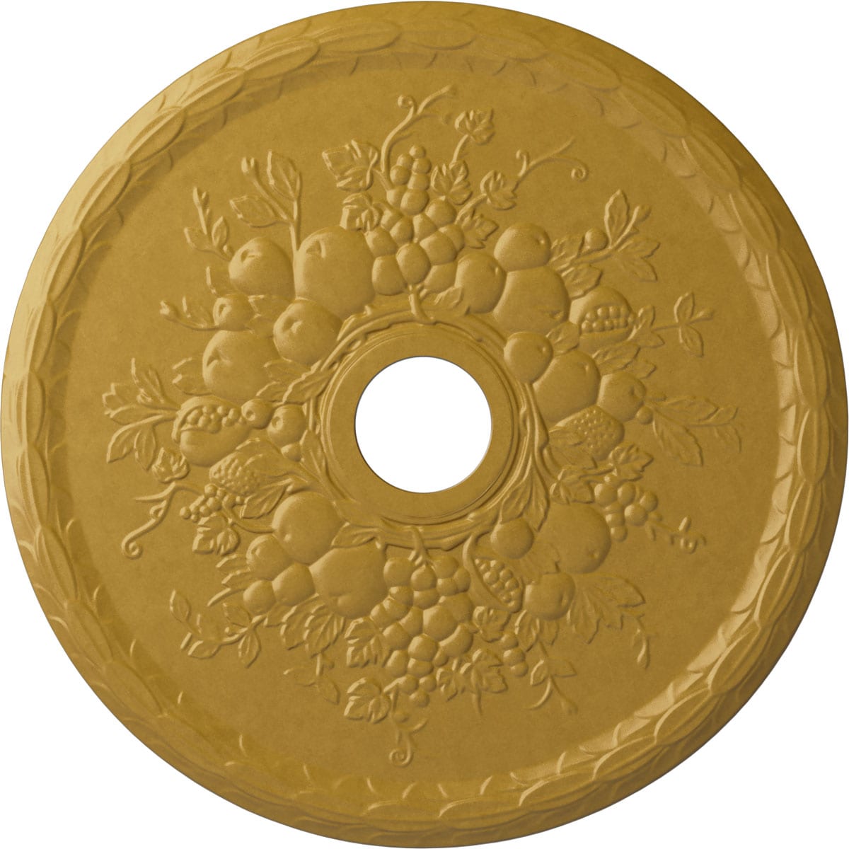 Ekena Millwork CM22GRIGS Grape 22.625-in W x 22.625-in L Painted Iridescent Gold Polyurethane Whole Ceiling Medallion