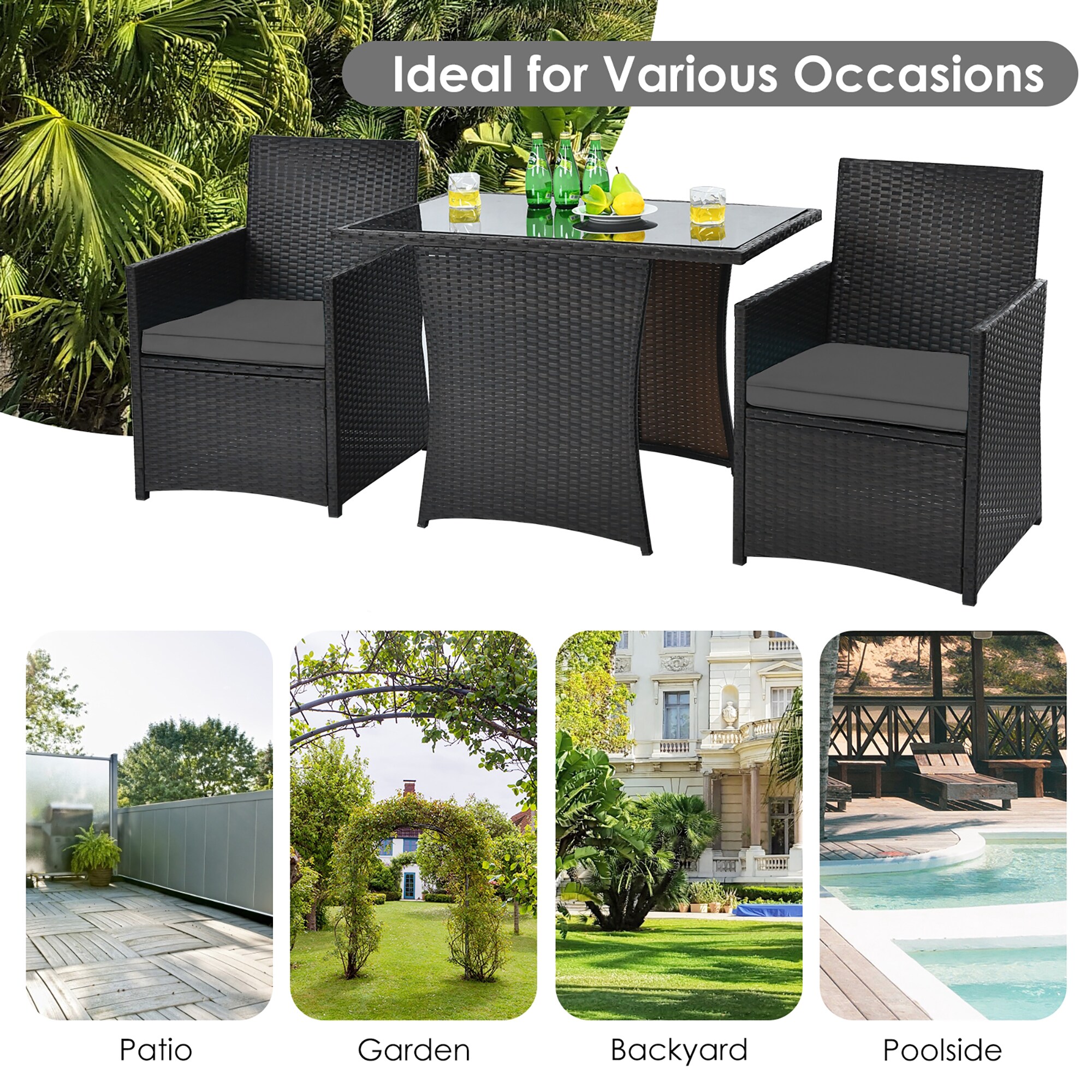 Forclover HYFW-178GR Patio-Conversation-Sets - View #10