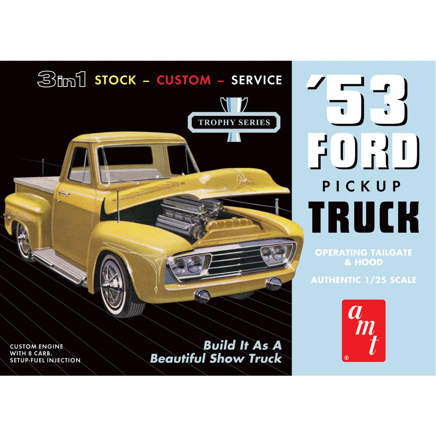 AMT G0849398005590  1/25 Scale 1956 Ford F-100 Custom Pickup Truck 3-in-1 Model Kit