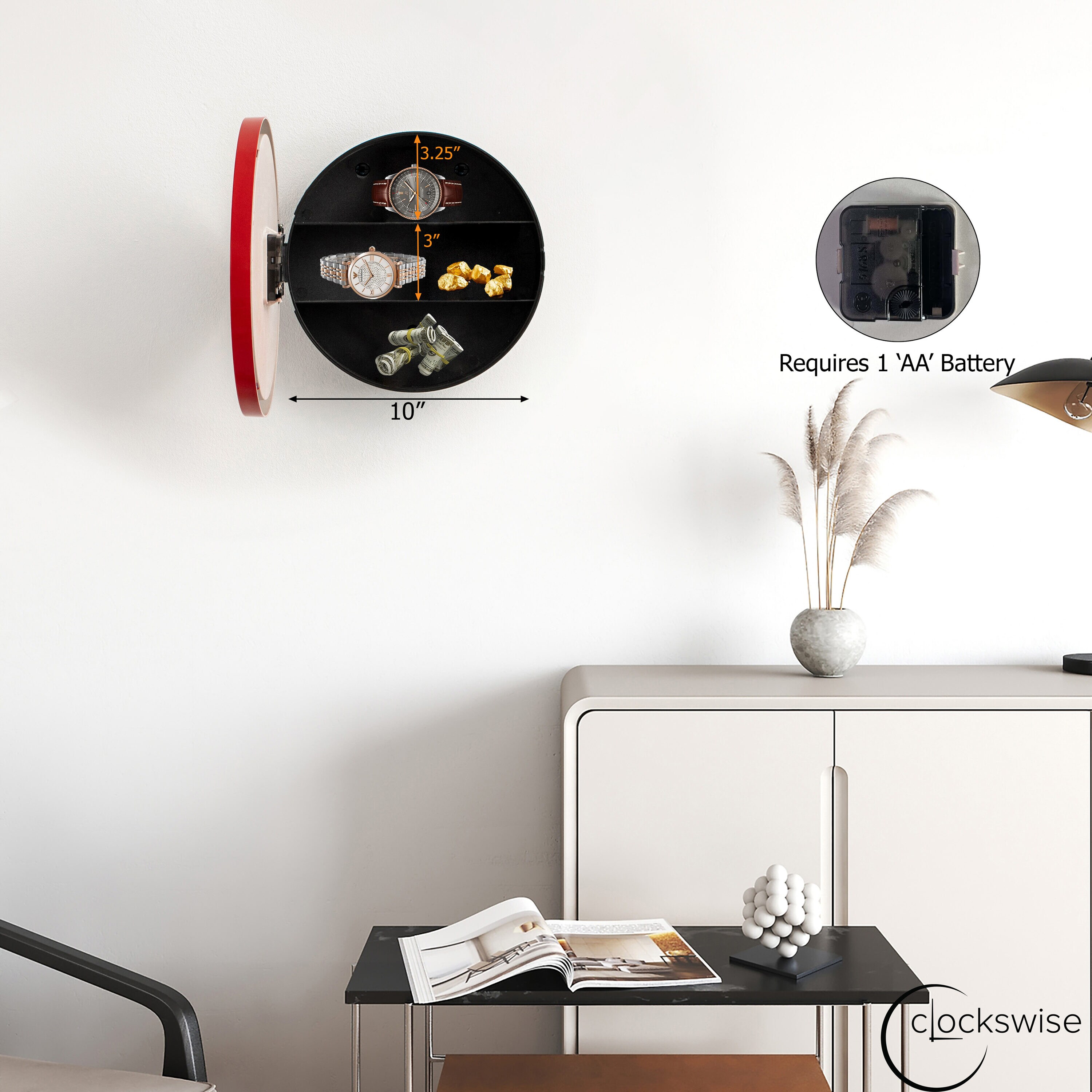 Clockswise QI004150.RD Indoor-Outdoor-Clocks - View #3