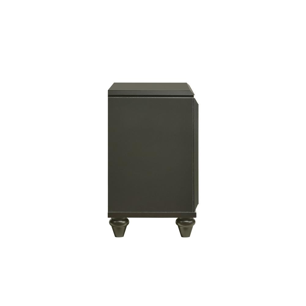 Gray Transitional 2-Drawer Nightstand with USB Port