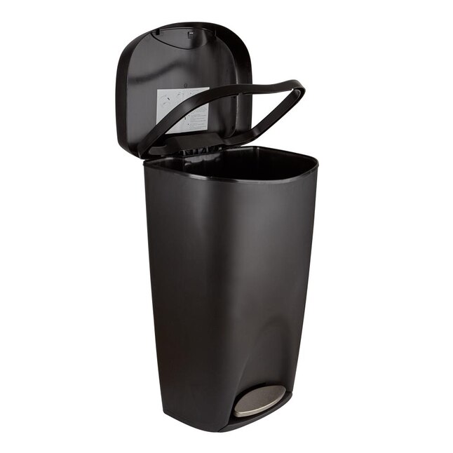 Umbra 50-Liter Nickel Plastic Trash Can with Lid in the Trash Cans ...