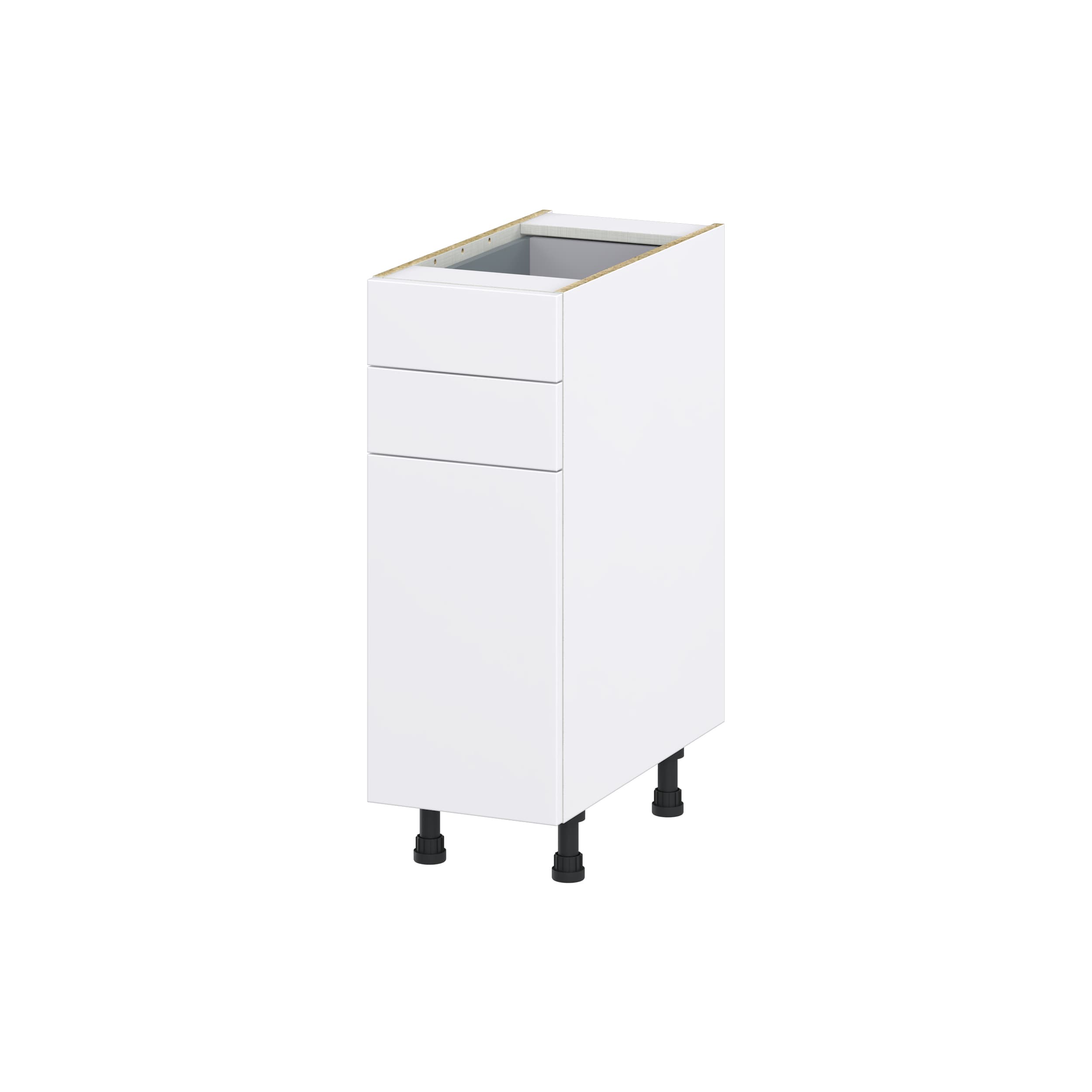 Hugo&Borg DSB12B(L/R)-LA Lasalle 12-in W x 34.5-in H x 24-in D Bright White Slab 2 -Drawers Base Fully assembled Cabinet (Flat Panel Slab)