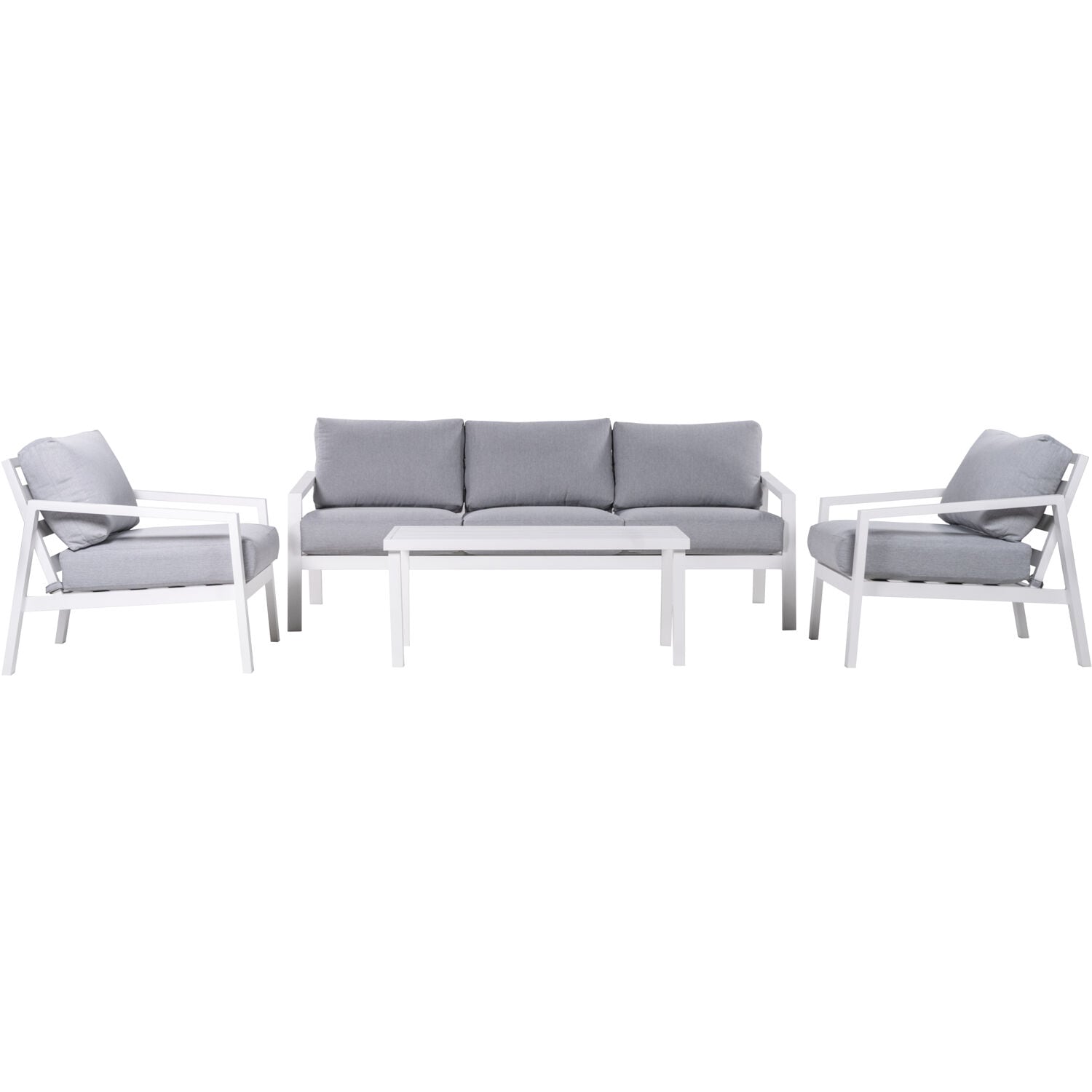 Mod Furniture GRYSN4PC-GRY 5-Piece Patio Conversation Set with Gray Cushions