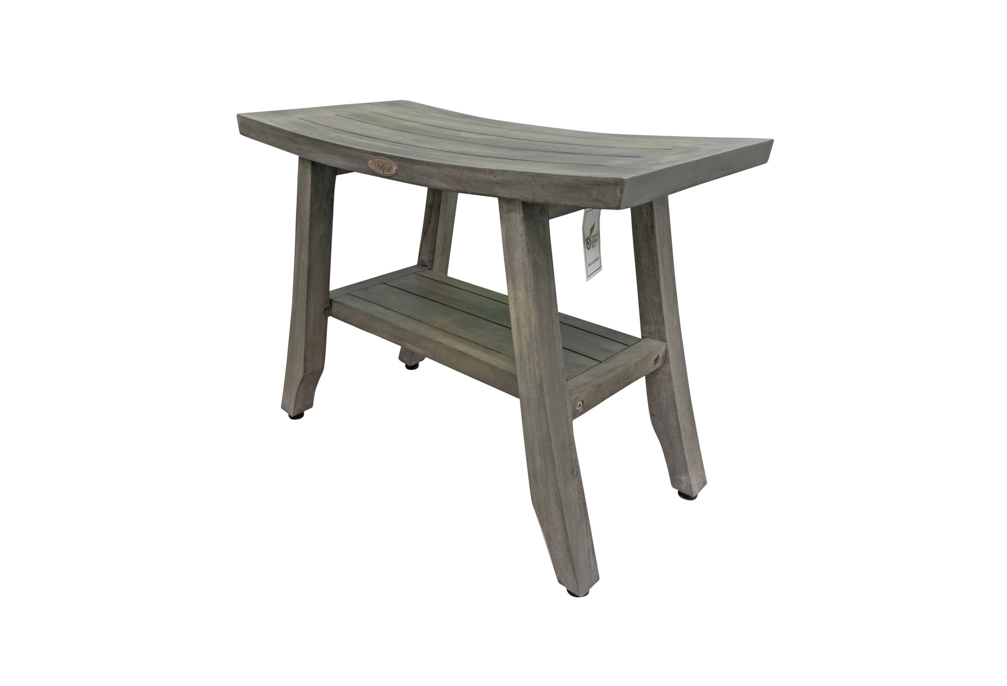 CoastalVogue GR162-L Antique Gray Teak Freestanding Shower bench