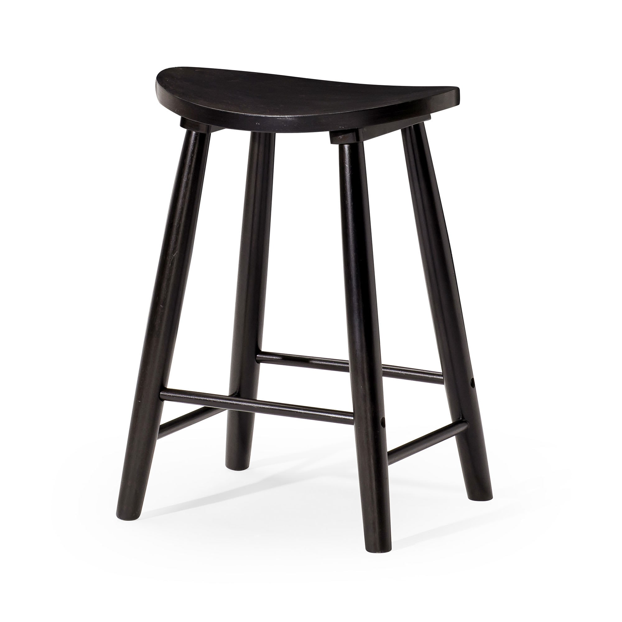  Luna Bar Stool in Rustic Black Wood Finish