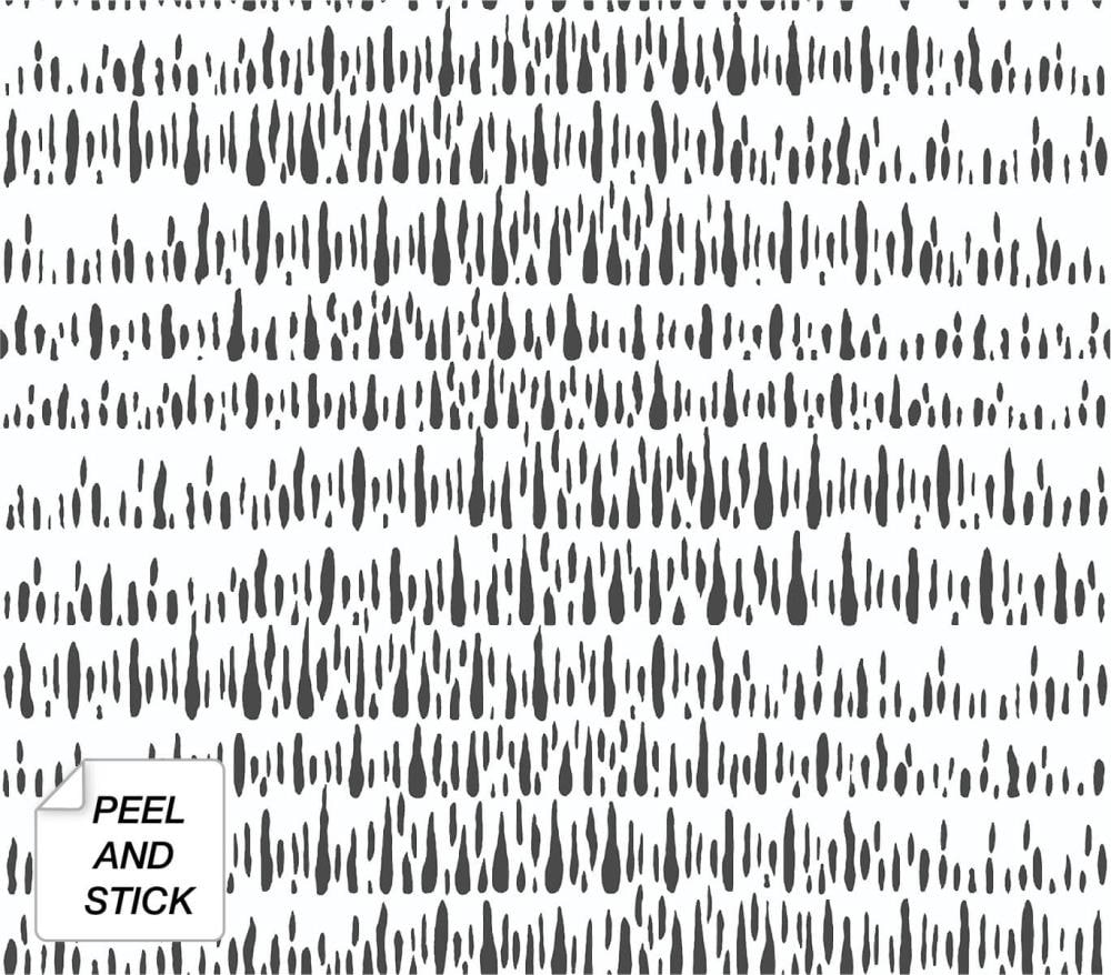 NextWall NW34100 30.75-Sq. Feet Black and White Vinyl Polka dot Self-adhesive Peel and Stick Wallpaper