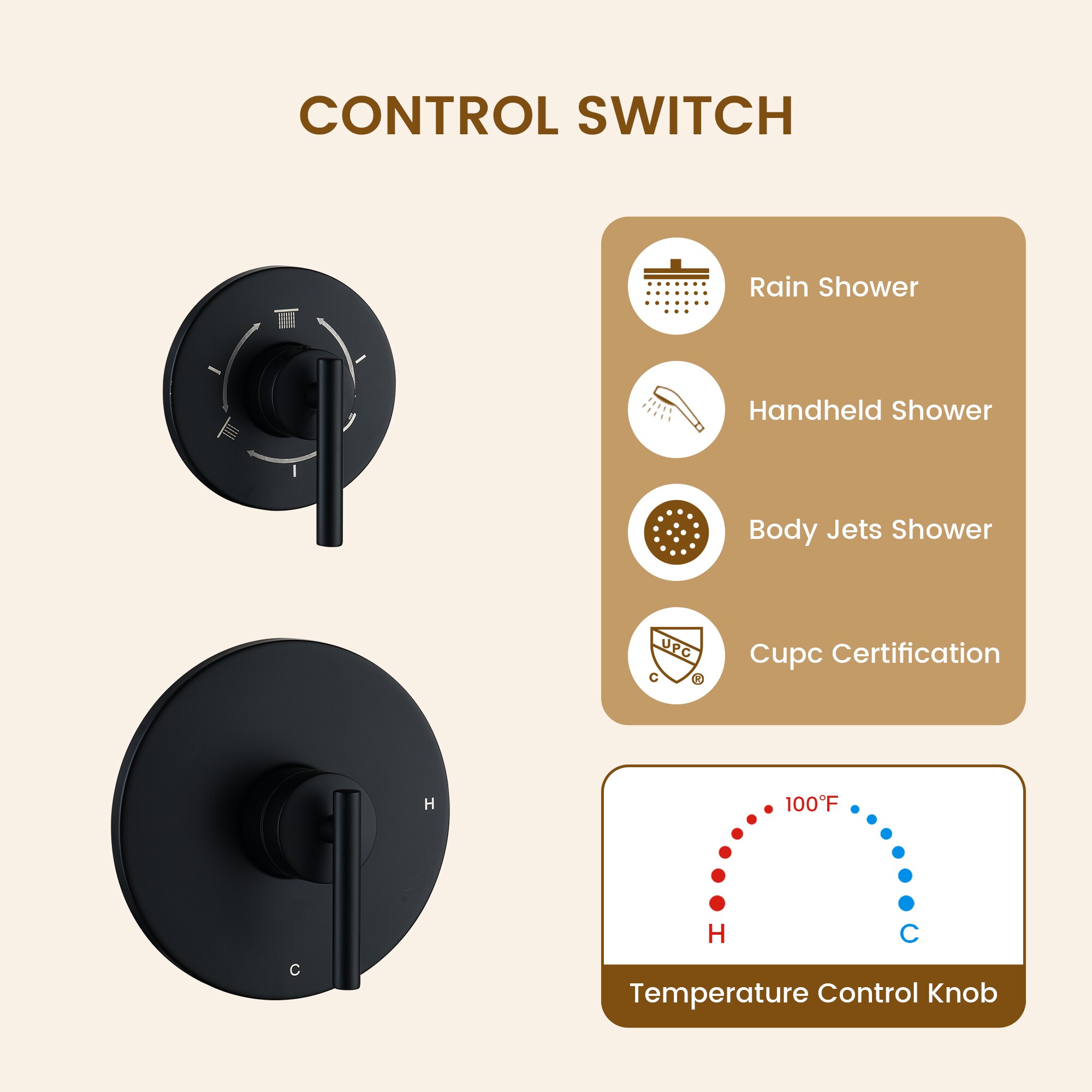 CASAINC KCHS0001-16MW Showerhead-Bar-Panels - View #9