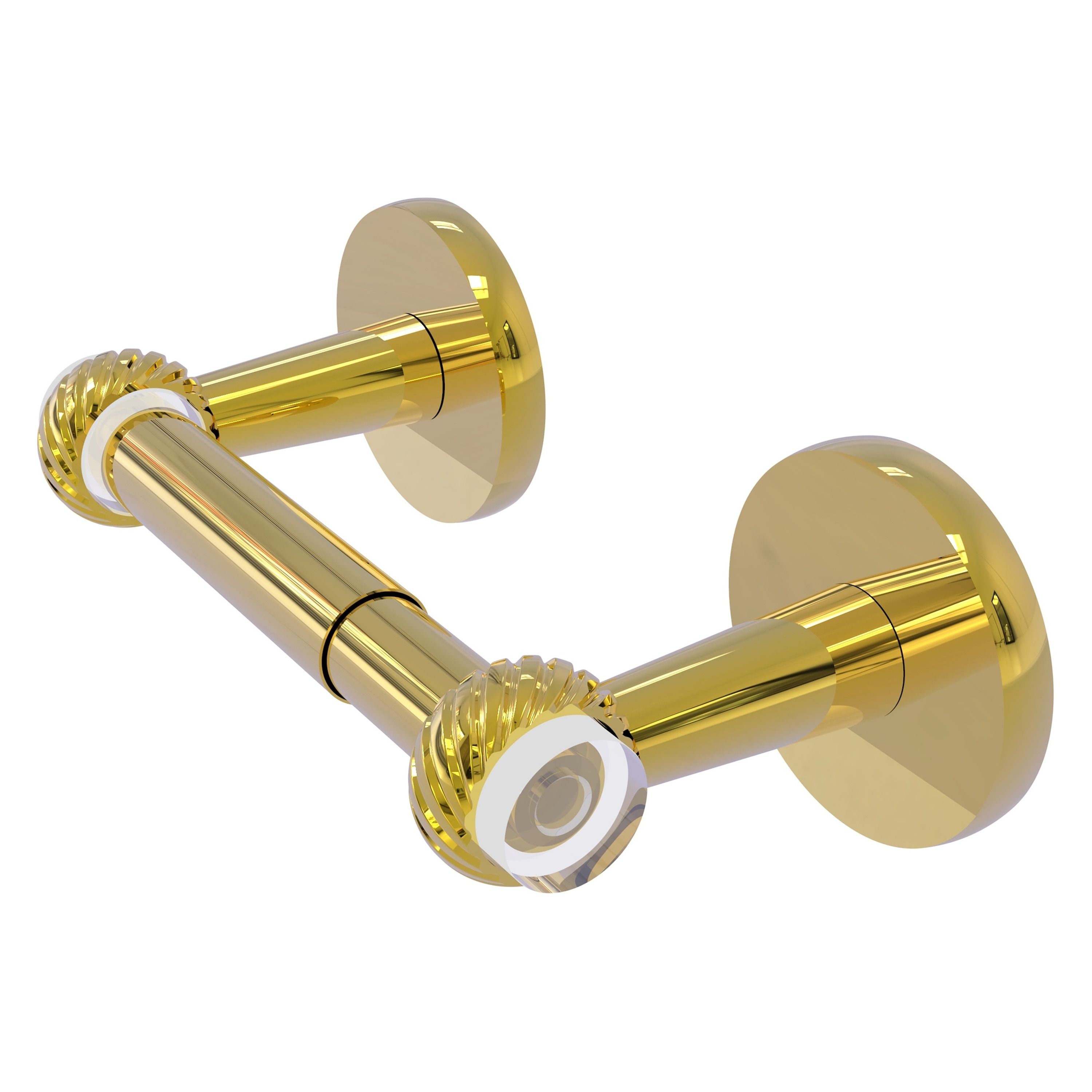 Allied Brass CV-24T-PB Clearview Polished Brass Wall mount Double post Toilet Paper Holder 1 -Rolls with Storage