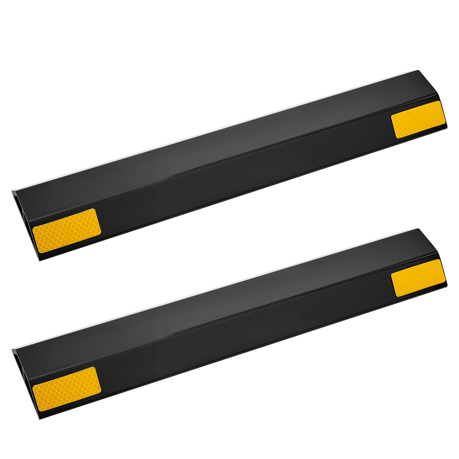 GIVIMO Parking Stopper for Garage 18-in 2-Pack Heavy Duty PP Tire Wheel Guide with Reflective Strips for Cars Vans Trucks and RVs