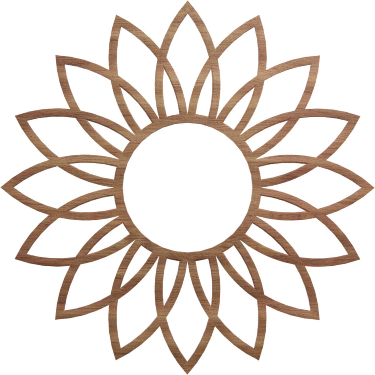 Ekena Millwork CMWP22X22X0375DAWA Daisy Fretwork 22-in W x 22-in L Contemporary Walnut Wood Whole Ceiling Medallion
