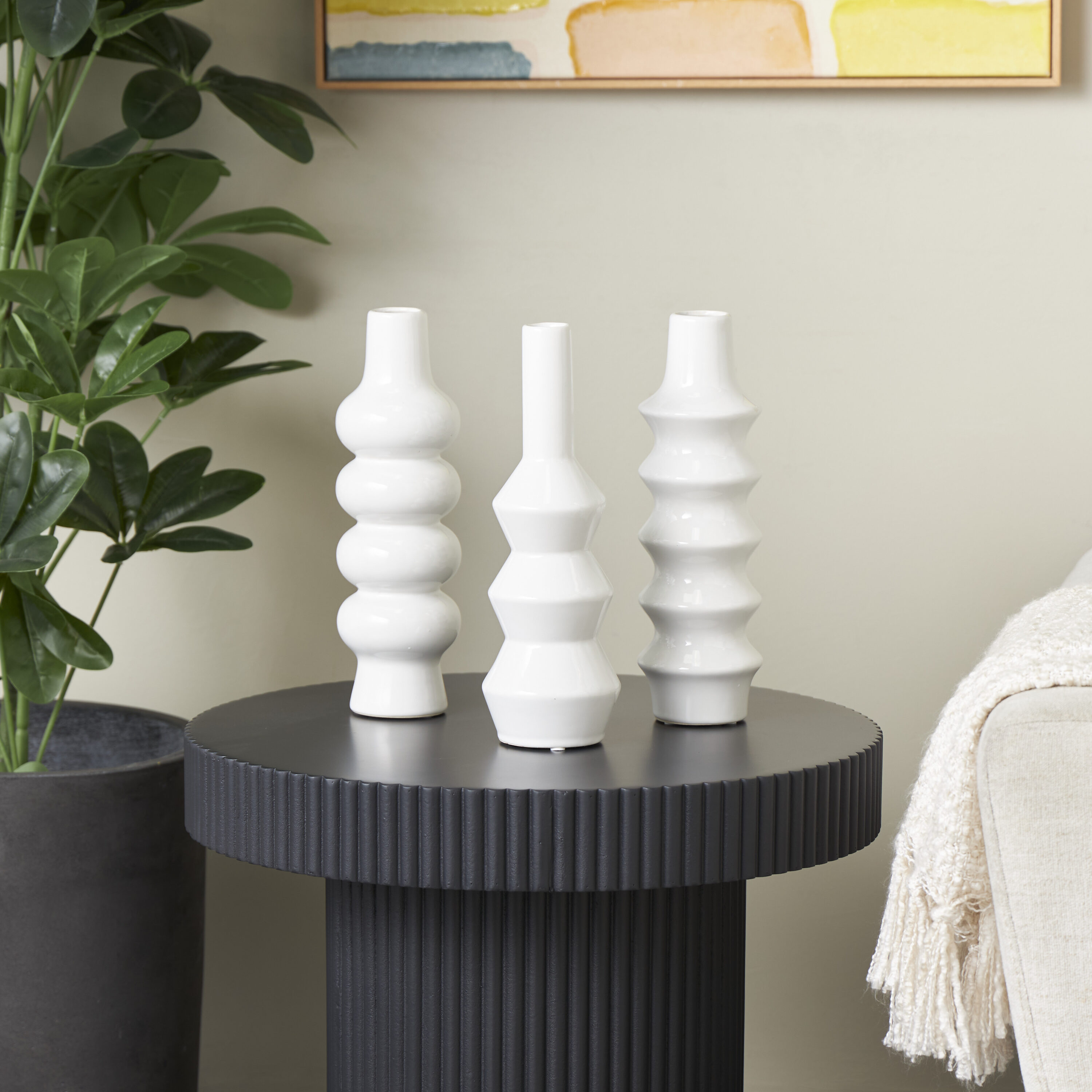 Grayson Lane 821846 3 -Pack White Ceramic Modern Vase
