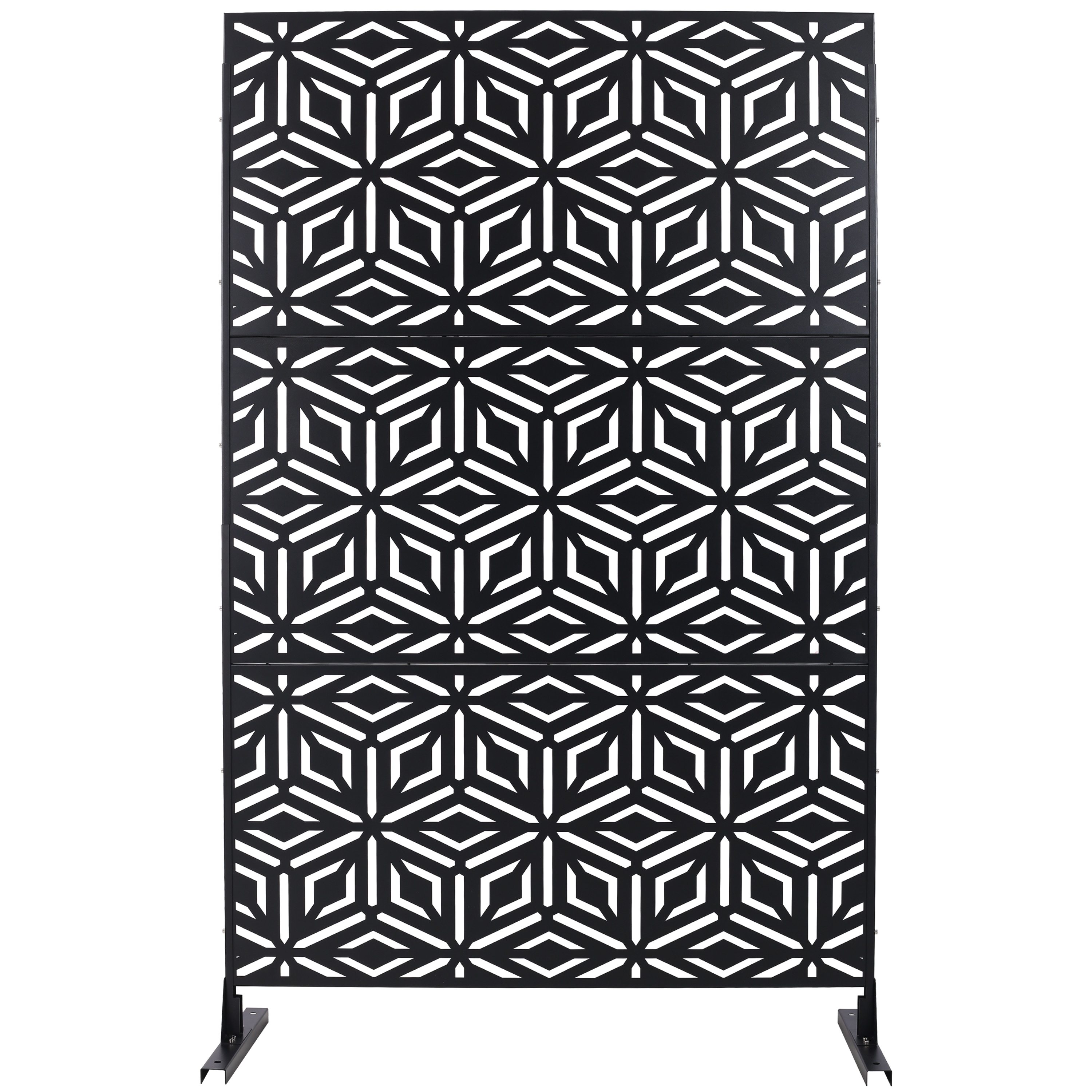LUXEYARD Outdoor Indoor Privacy Screen Metal Privacy Screen Freestanding Decorative Privacy Screen for Deck Balcony Patio Privacy Fence Panels