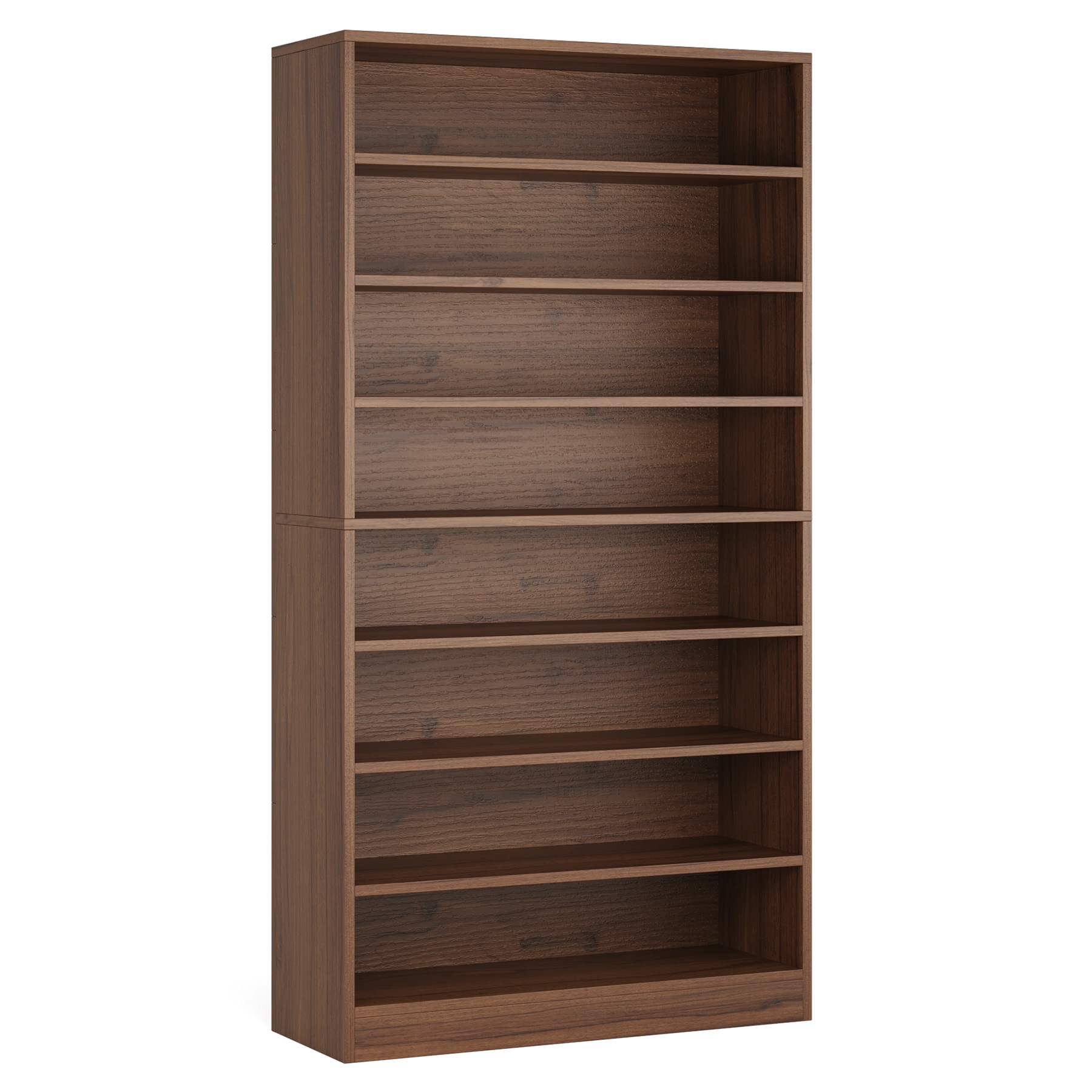 Tribesigns Bookcase Brown Metal 9 -Shelf Corner Bookcase ( 32-in W x 71-in H x 12-in D ) Finished