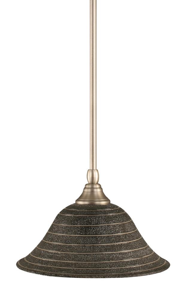  LWTK003010 Brooster Brushed Nickel Transitional Textured Glass Bowl Mini Hanging Pendant Light