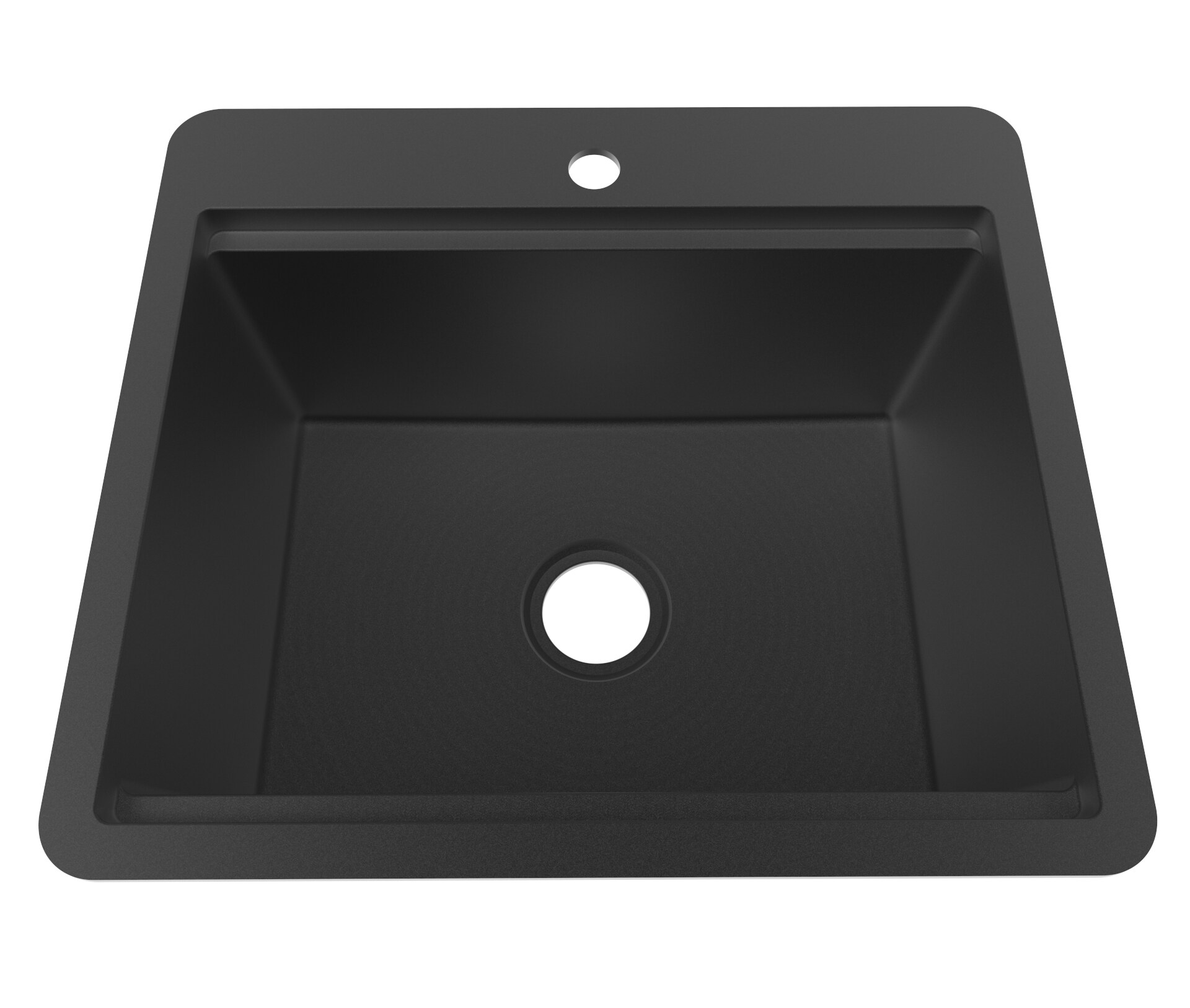 Project Source LB2522SL BLK Drop-in 25-in x 22-in Composite Single bowl Workstation Kitchen Sink