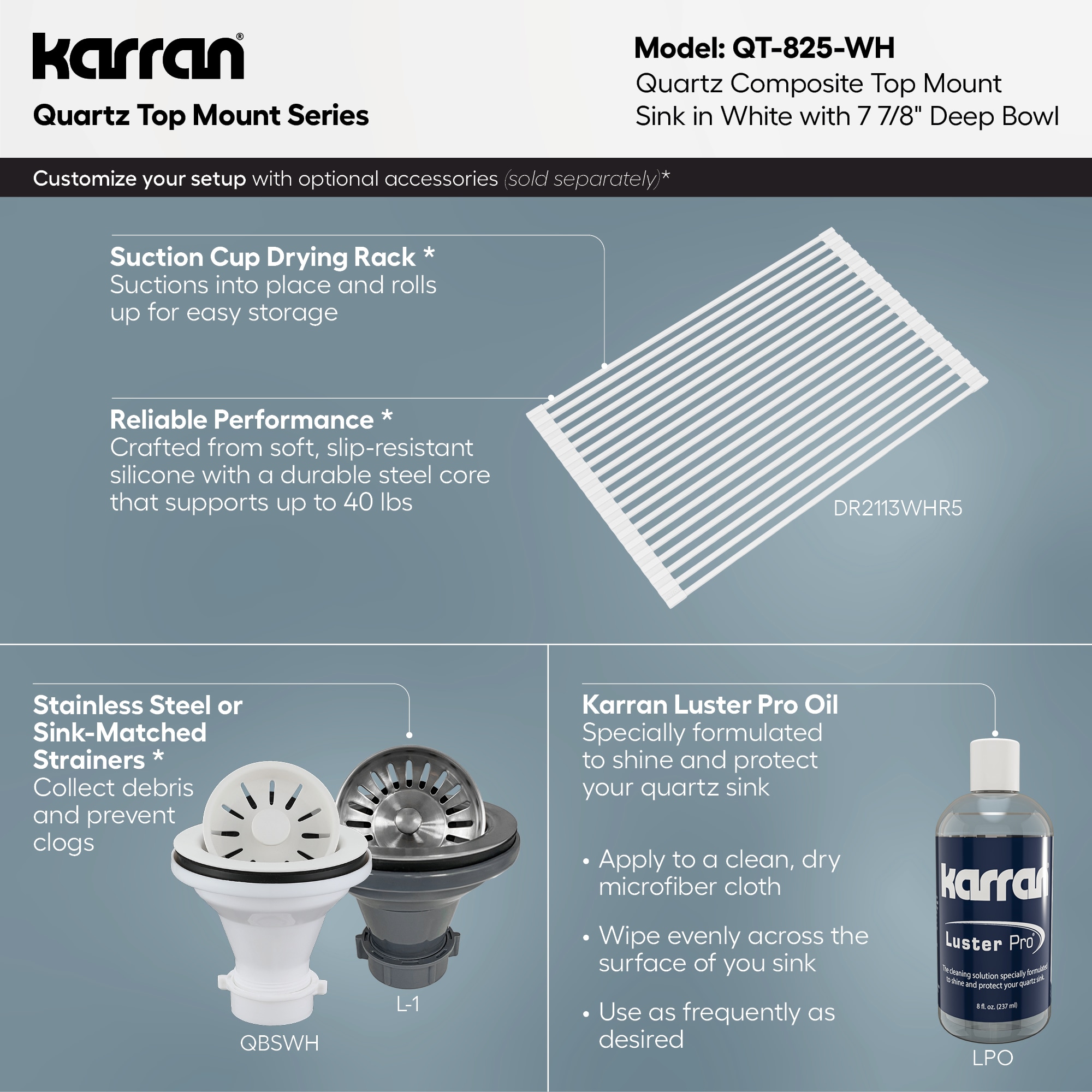 Karran QT-825-WH Bar-Prep-Sinks - Thumbnail View #5