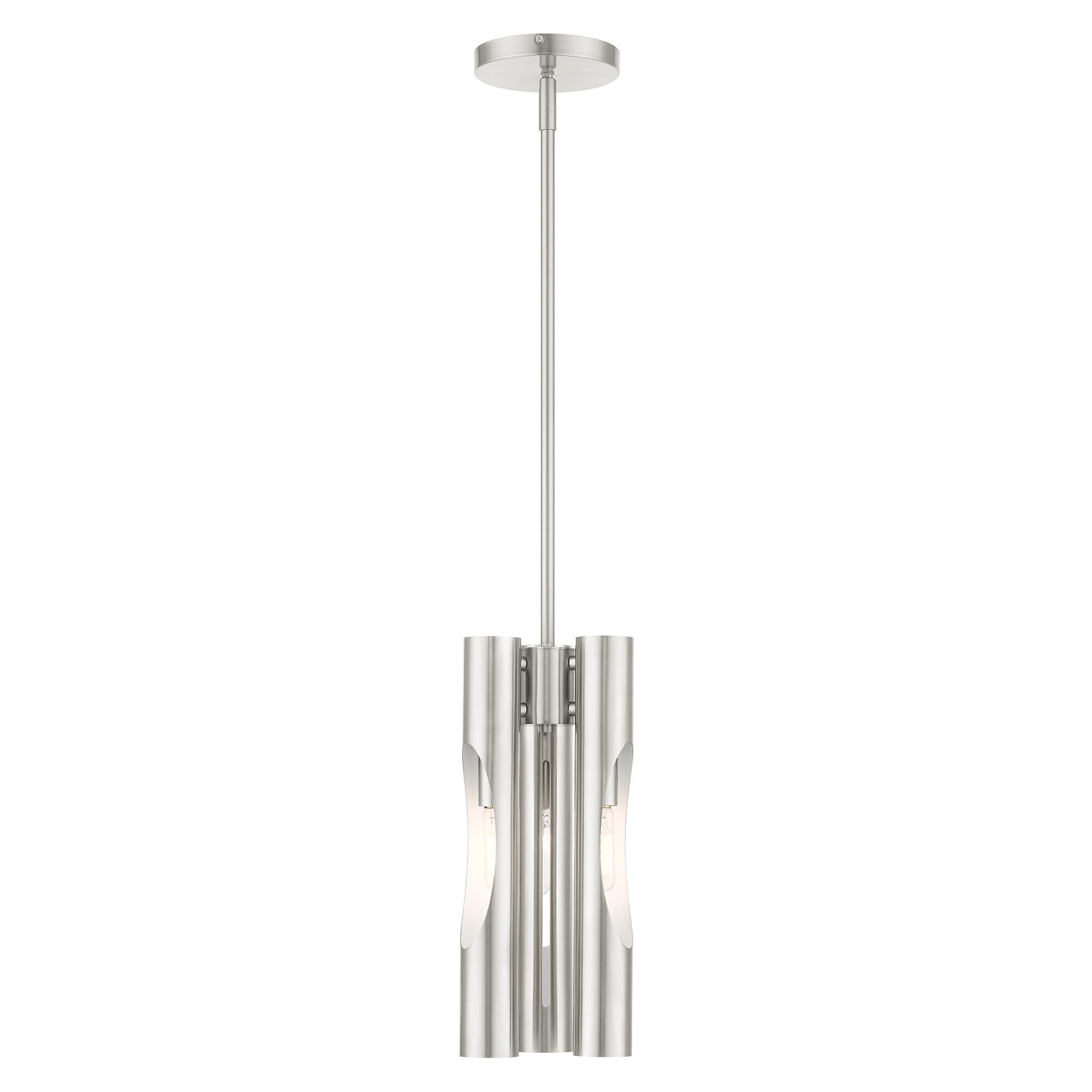 Livex Lighting 45913-91 Acra 3 -Light Brushed Nickel Modern/contemporary For Use in Bathrooms, Bedrooms, Dining Rooms, Foyers, Kitchens, Living Rooms Chandelier
