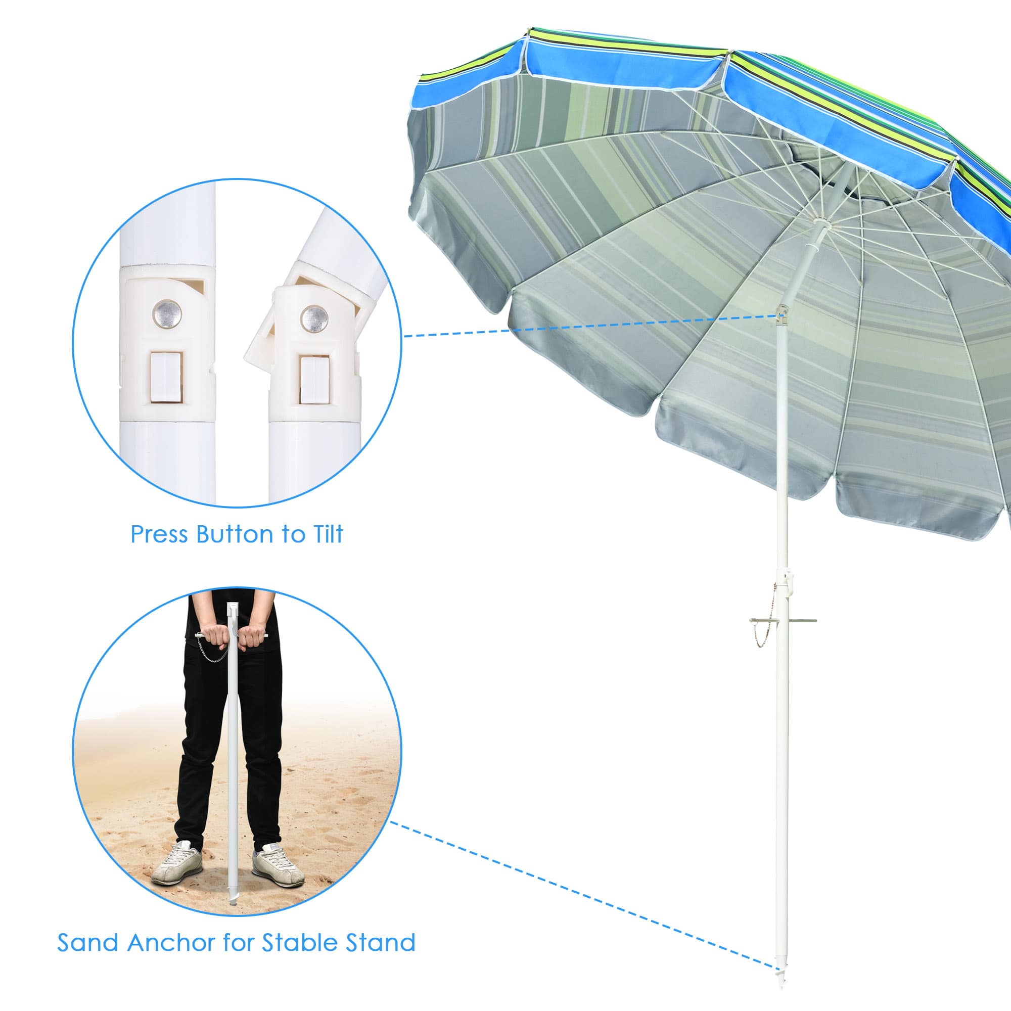 Yescom 07UMB050-8FT-STP-LO Umbrellas-2 - View #4