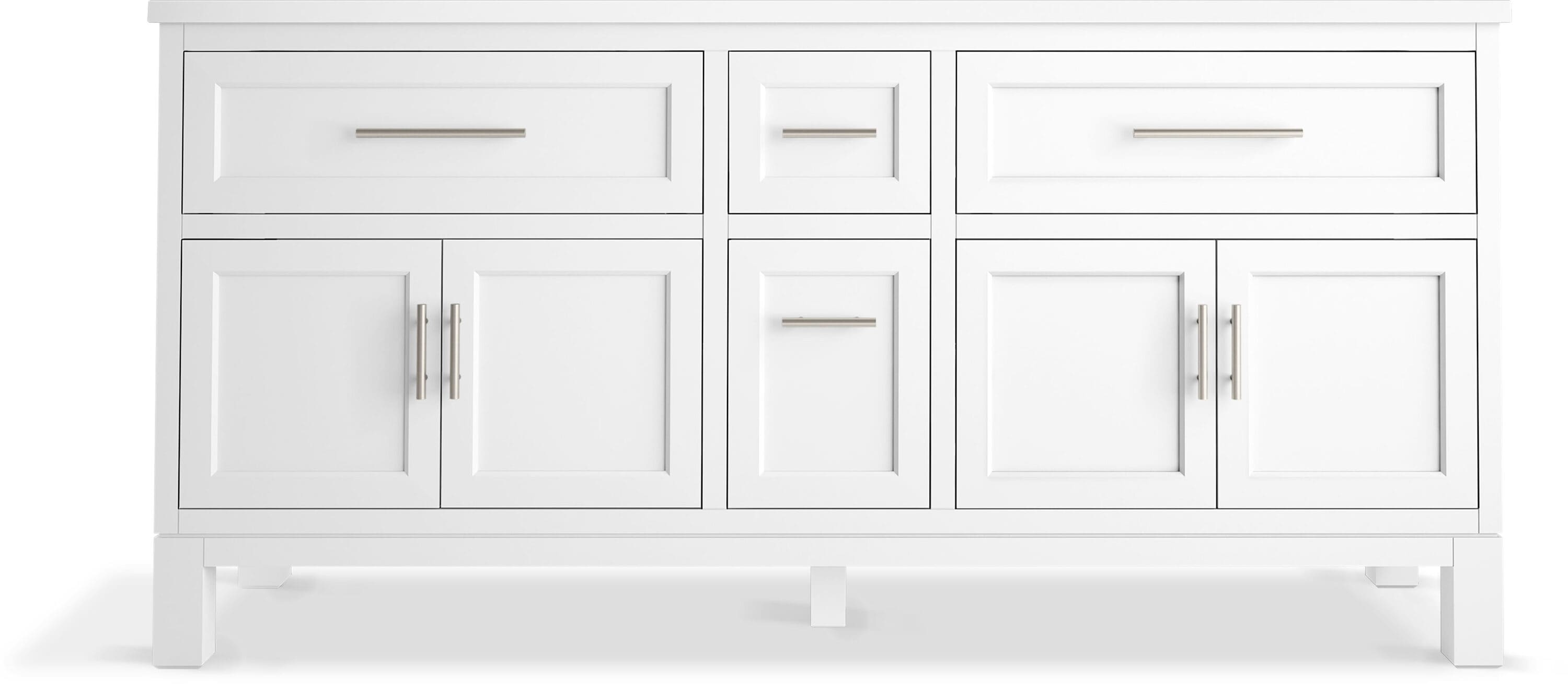 White Double Freestanding Bathroom Vanity with Quartz Top