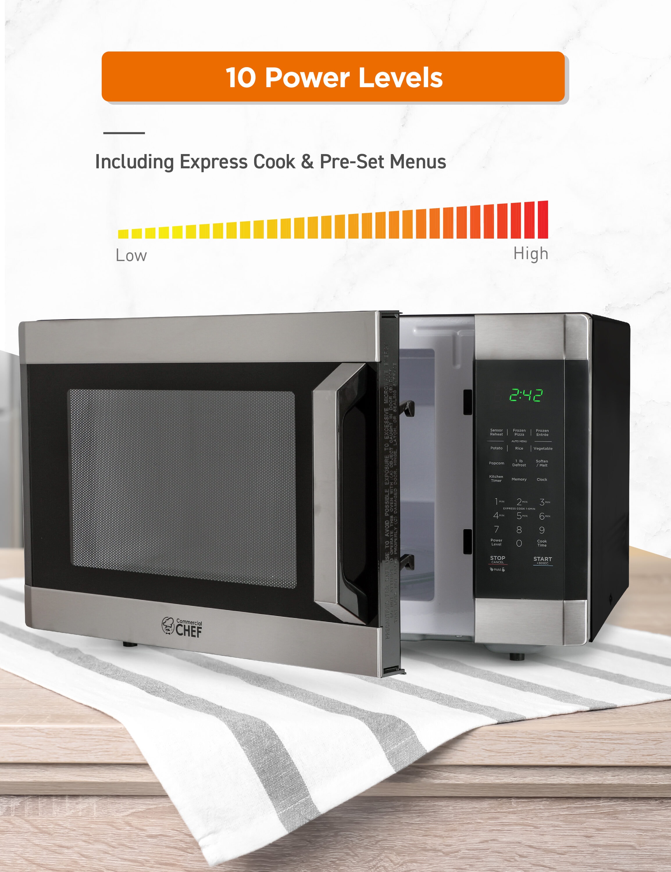 Commercial Chef 1.6-cu ft 1100-Watt Countertop Microwave (Painting) in the  Countertop Microwaves department at