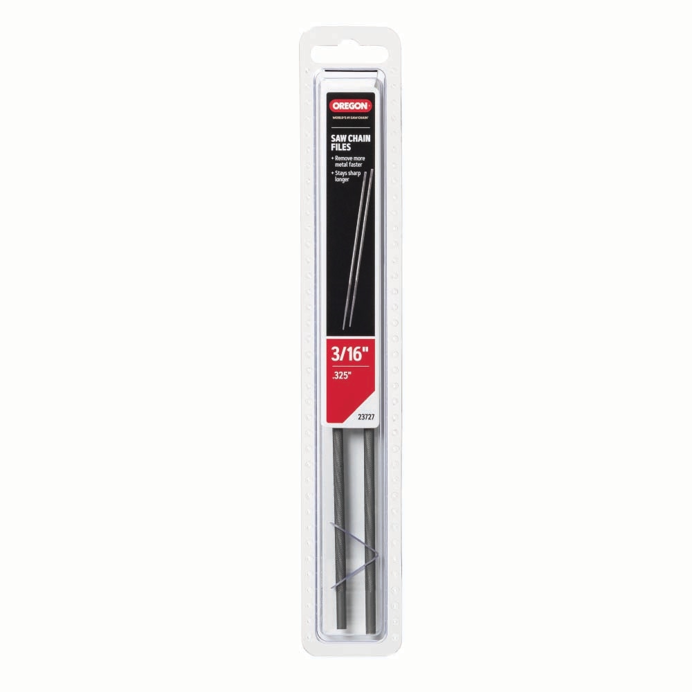 Oregon 23727-21 Premium 3/16-in Chainsaw Sharpening Files (2-Pack), For .325-in Pitch Chainsaw Chains, 3.5-in Length, Fast, Smooth Metal Removal
