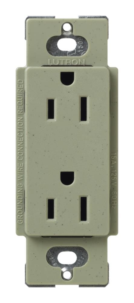 Lutron SCR-15-GB Claro 15-Amp Residential Decorator Outlet, Greenbriar