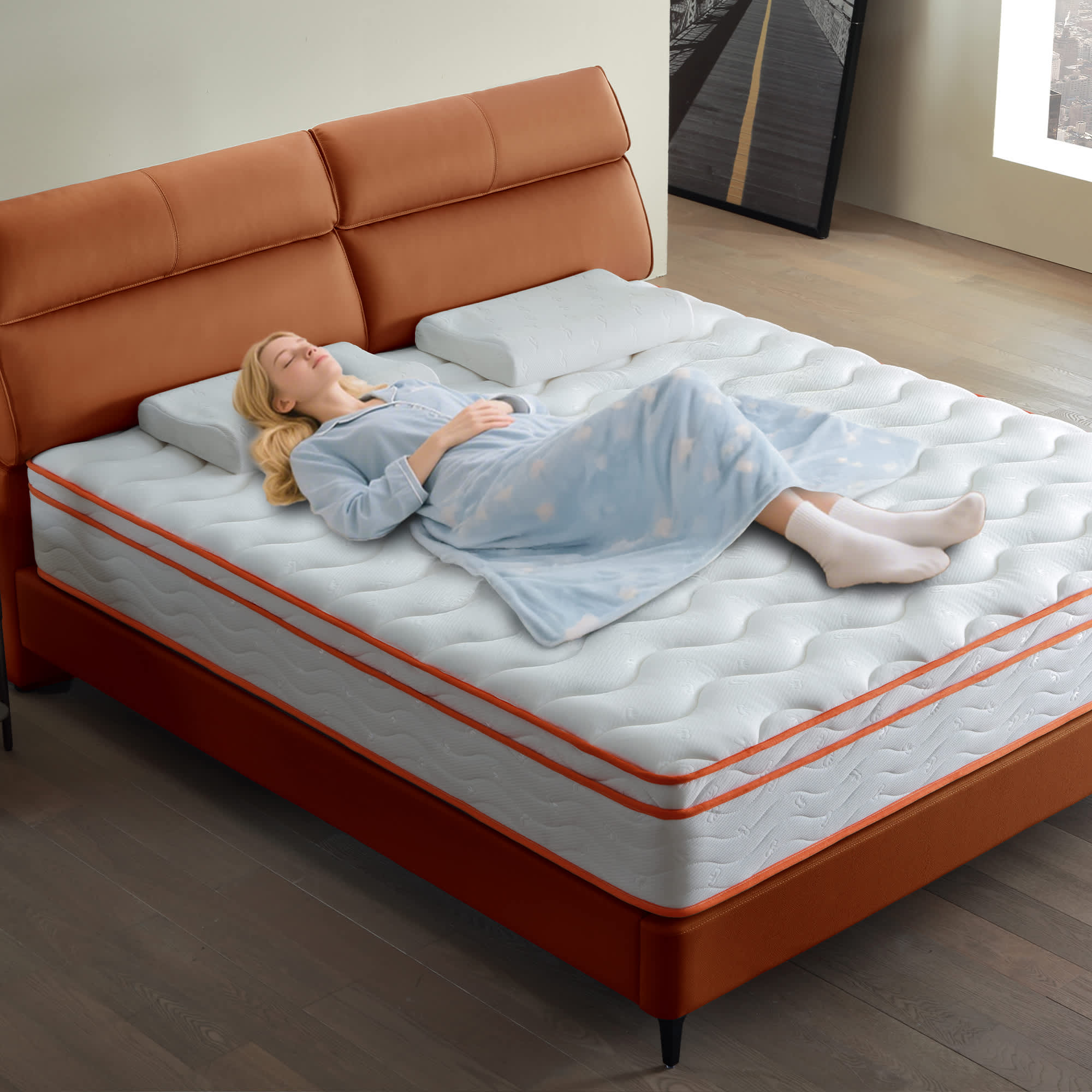 Vynxaria LESX0679-DJCD-MAT017 Full Size Mattress 10 Inch Hybrid Memory Foam Full Mattress in a Box with Pocket Spring 10inch Medium Firm Mattresses
