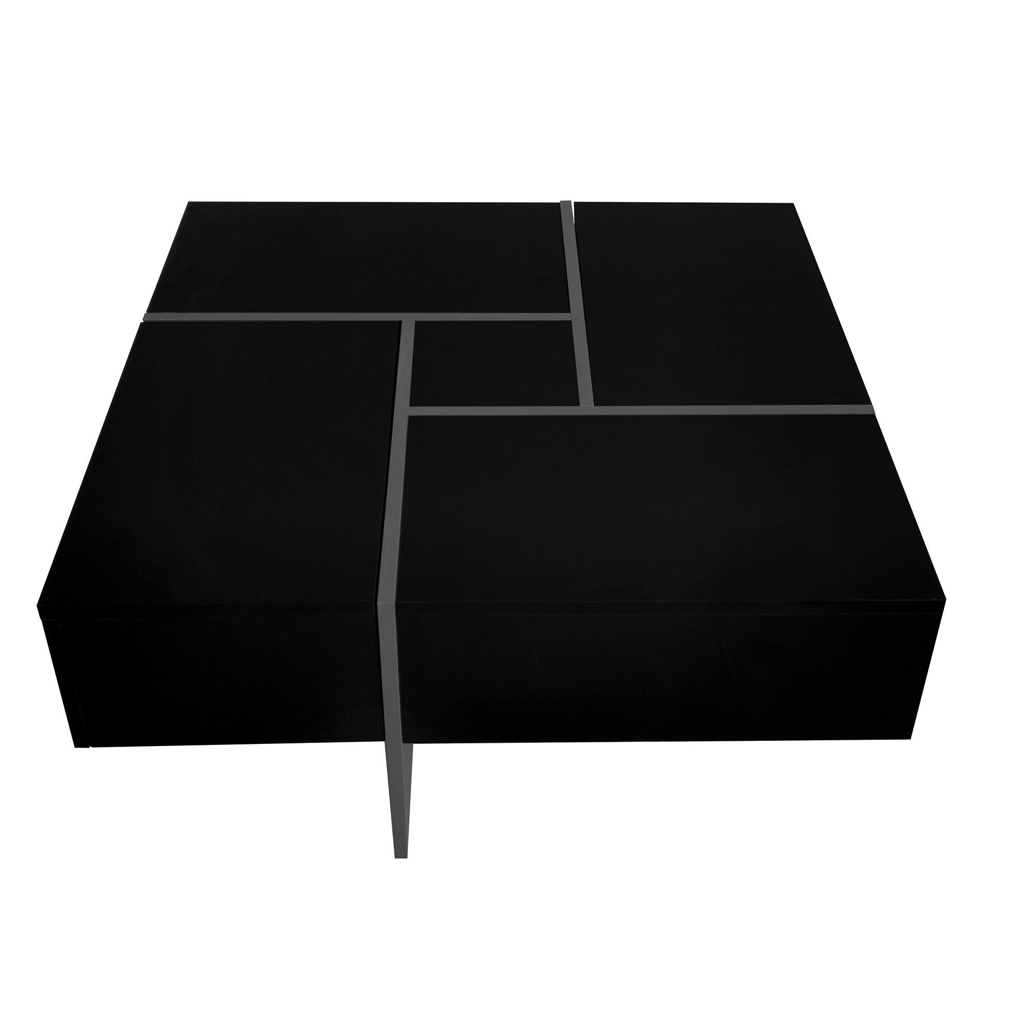 Bybafun YA2500124 Particleboard Black 31.5-in W x 13.8-in H Coffee Table