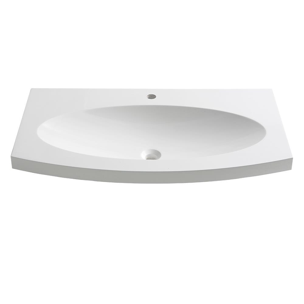 Fresca FVS5092WH Energia Acrylic Drop-in or undermount Oval Modern Whites Bathroom Sink ( 17-Inches x 36-Inches )