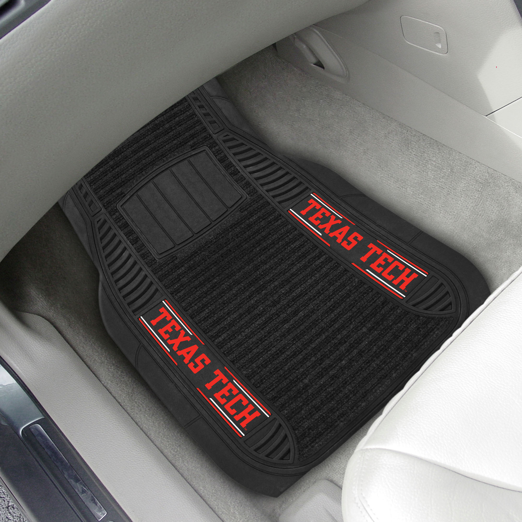 FANMATS 13829 Texas Tech University 2 Piece Deluxe Trimable Car Mat Set