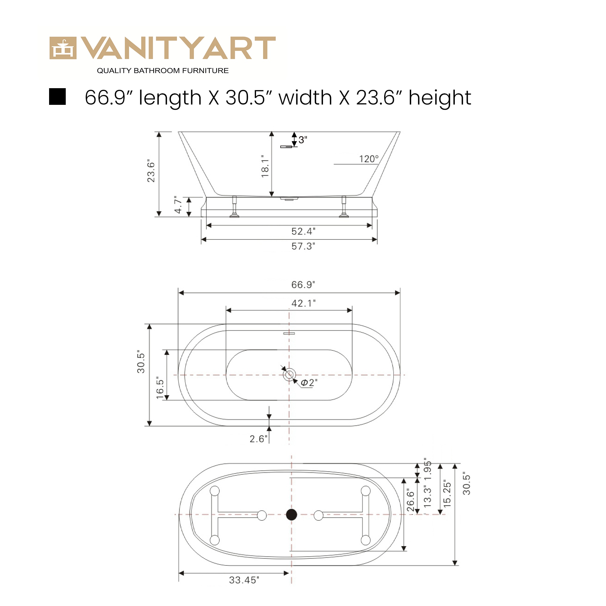 Vanity Art VA6610-L-BN bathtubs - View #11