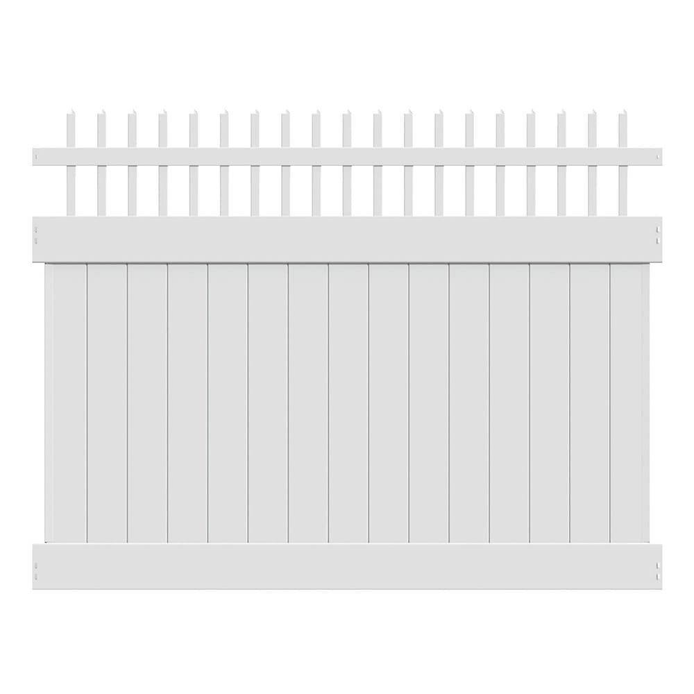 Freedom Wakefield 6-ft H x 8-ft W White Vinyl Fence Panel in the Vinyl ...