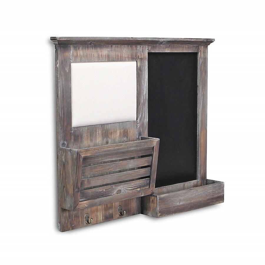Gray Wooden Wall Chalkboard With Side Storage Basket Gray Wooden Wall Chalkboard With Side Storage Basket