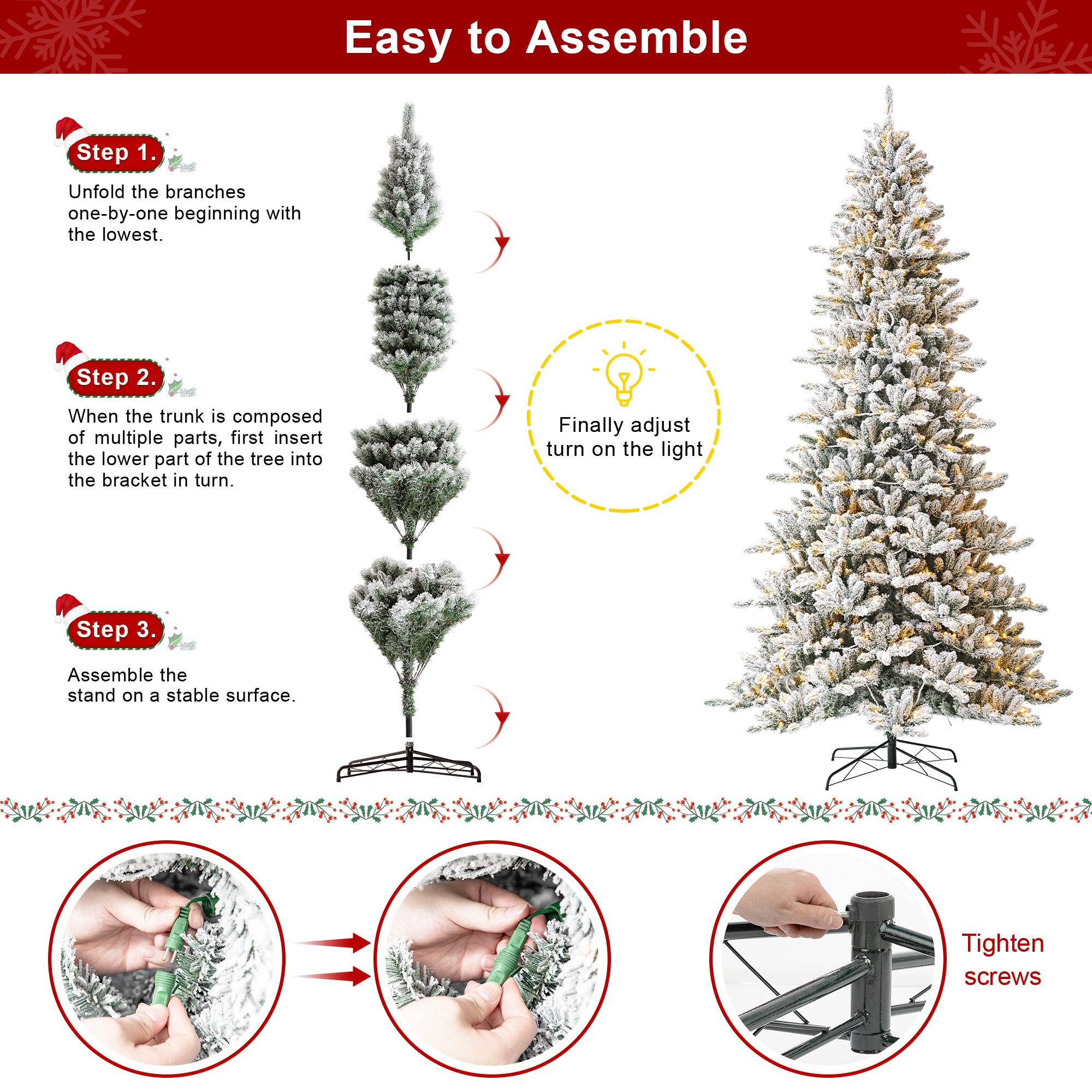 Glitzhome 2014600138 Artificial-Christmas-Trees - View #5