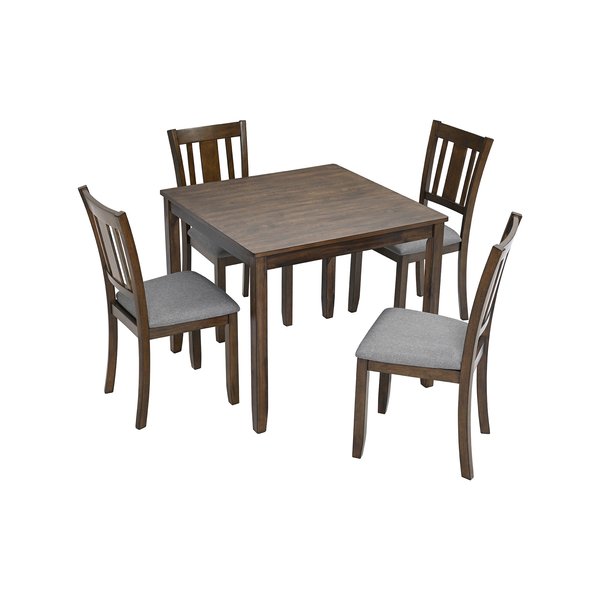 SINOFURN SYA290014BL Brown Rustic Dining Room Set with Square Table ( Seats 4 )
