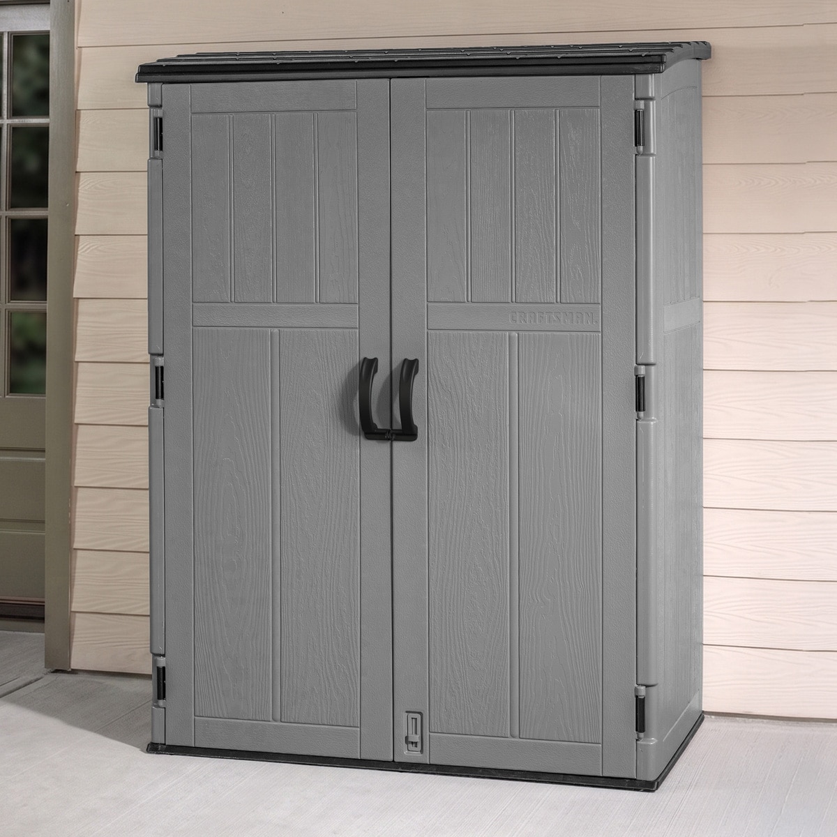 CRAFTSMAN - 4.5-ft x 2.5-ft Vertical Gray Lean-to Roof Plastic Resin Storage Shed