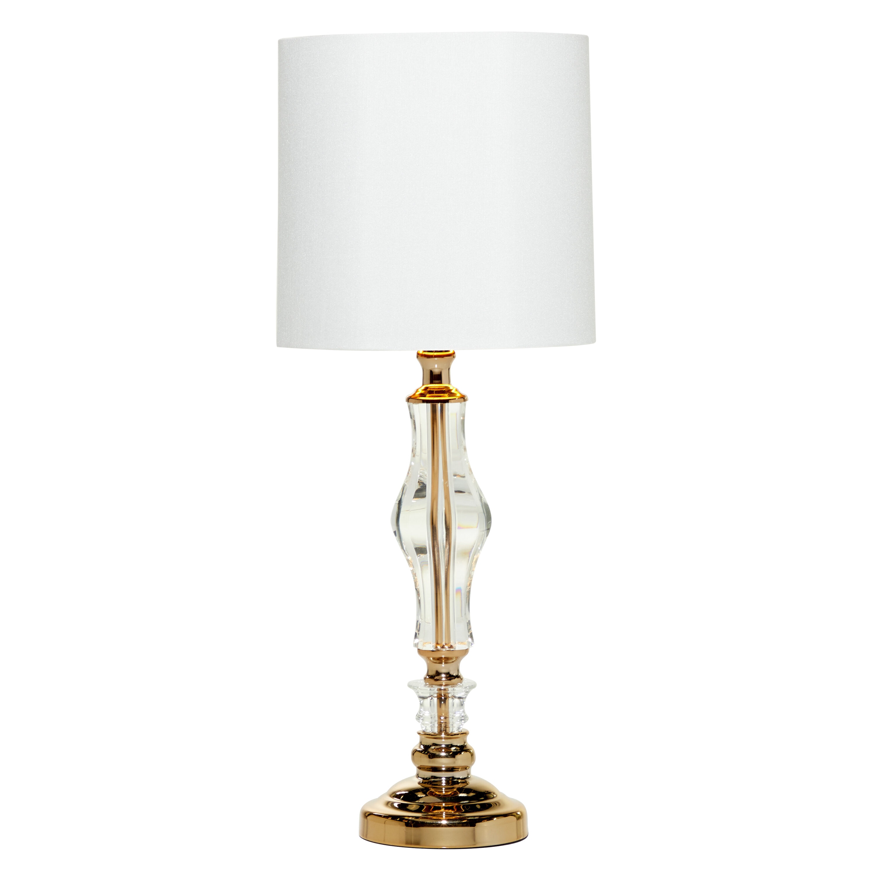 Grayson Lane 26-in Gold Table Lamp with Fabric Shade in the Table Lamps  department at