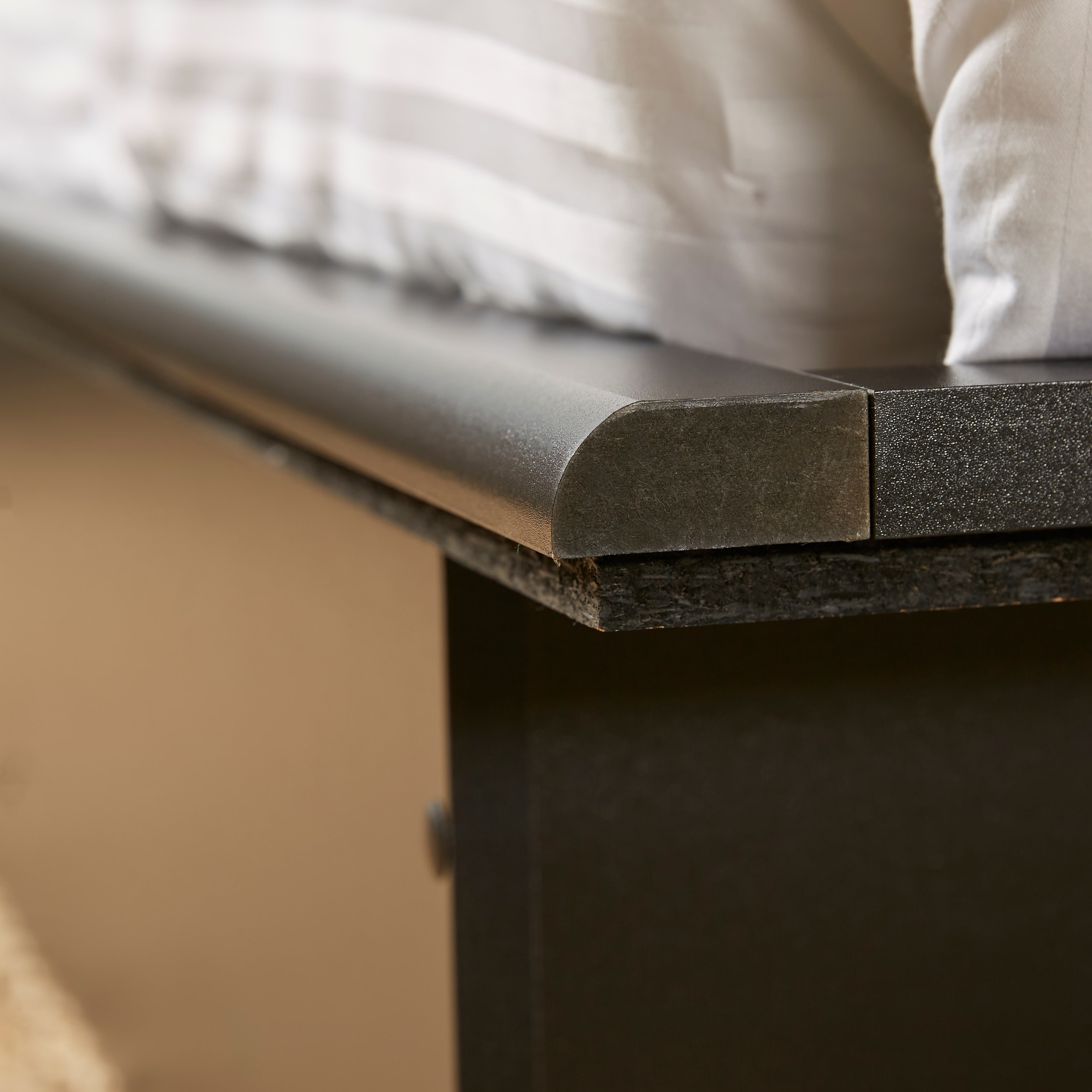 Contemporary Pure Black Full Platform Bed with Discreet Storage