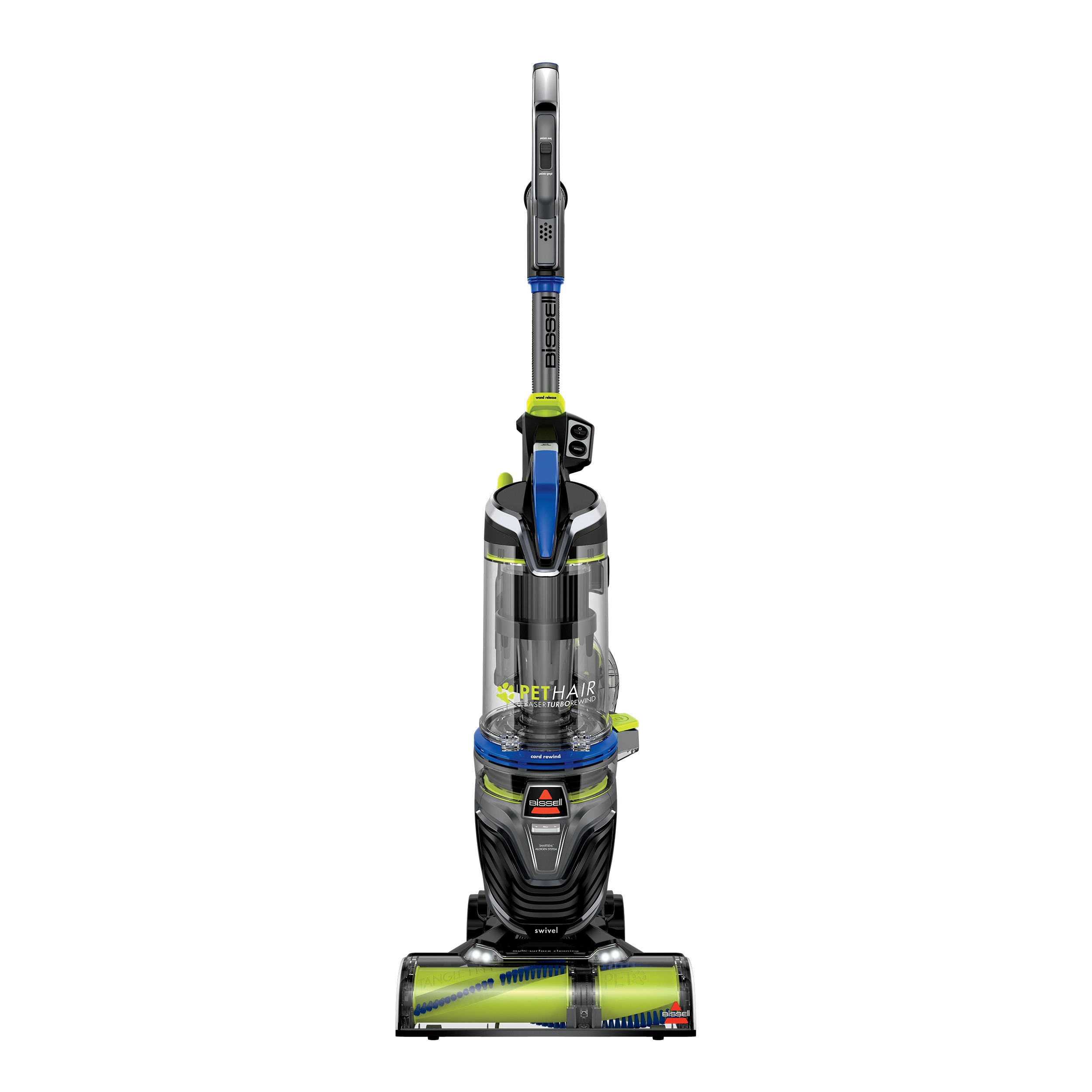 BISSELL Pet Hair Eraser Turbo Rewind Corded Bagless Upright Vacuum in Blue | 27902